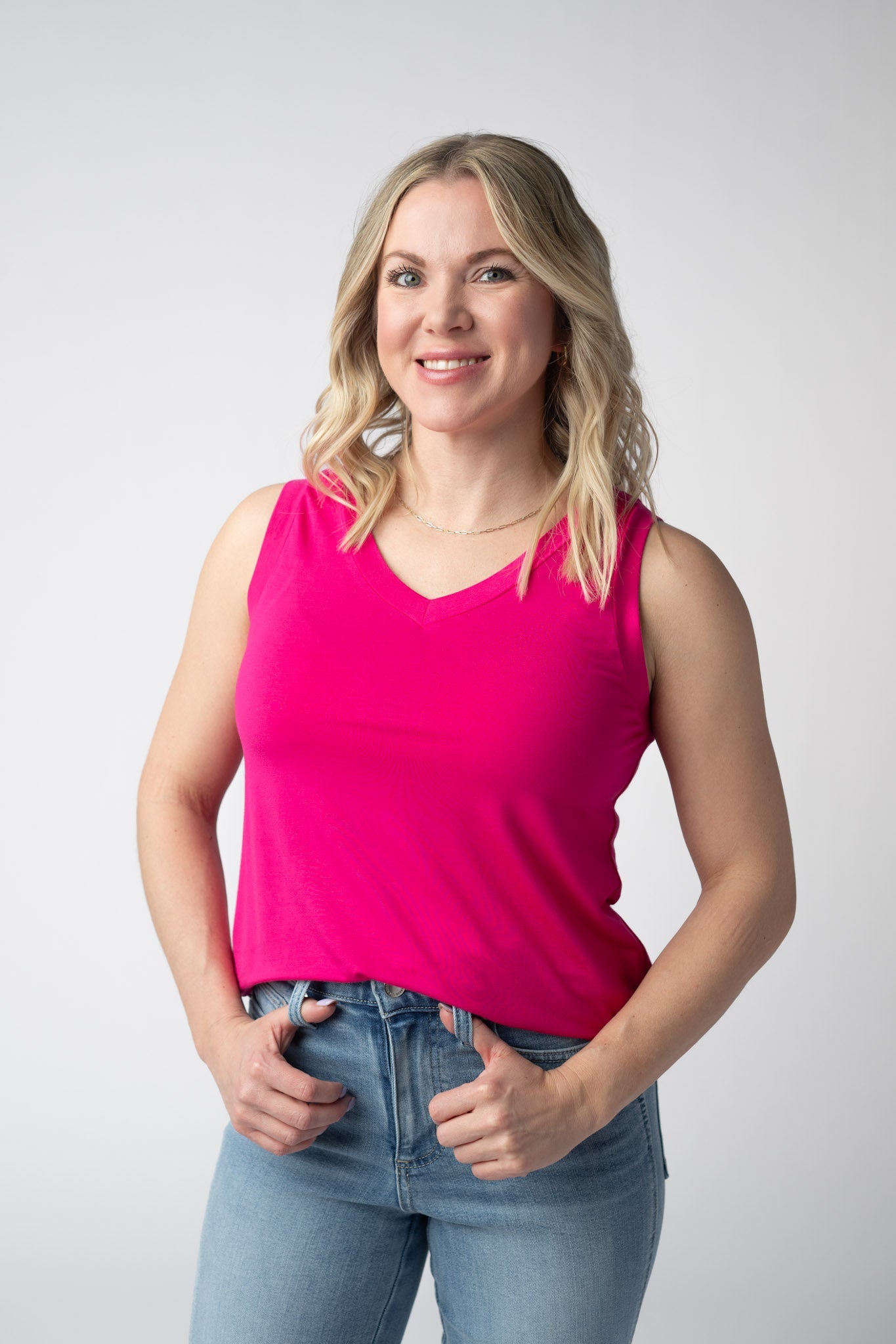 Michelle Mae Noelle Tank - Hot Pink