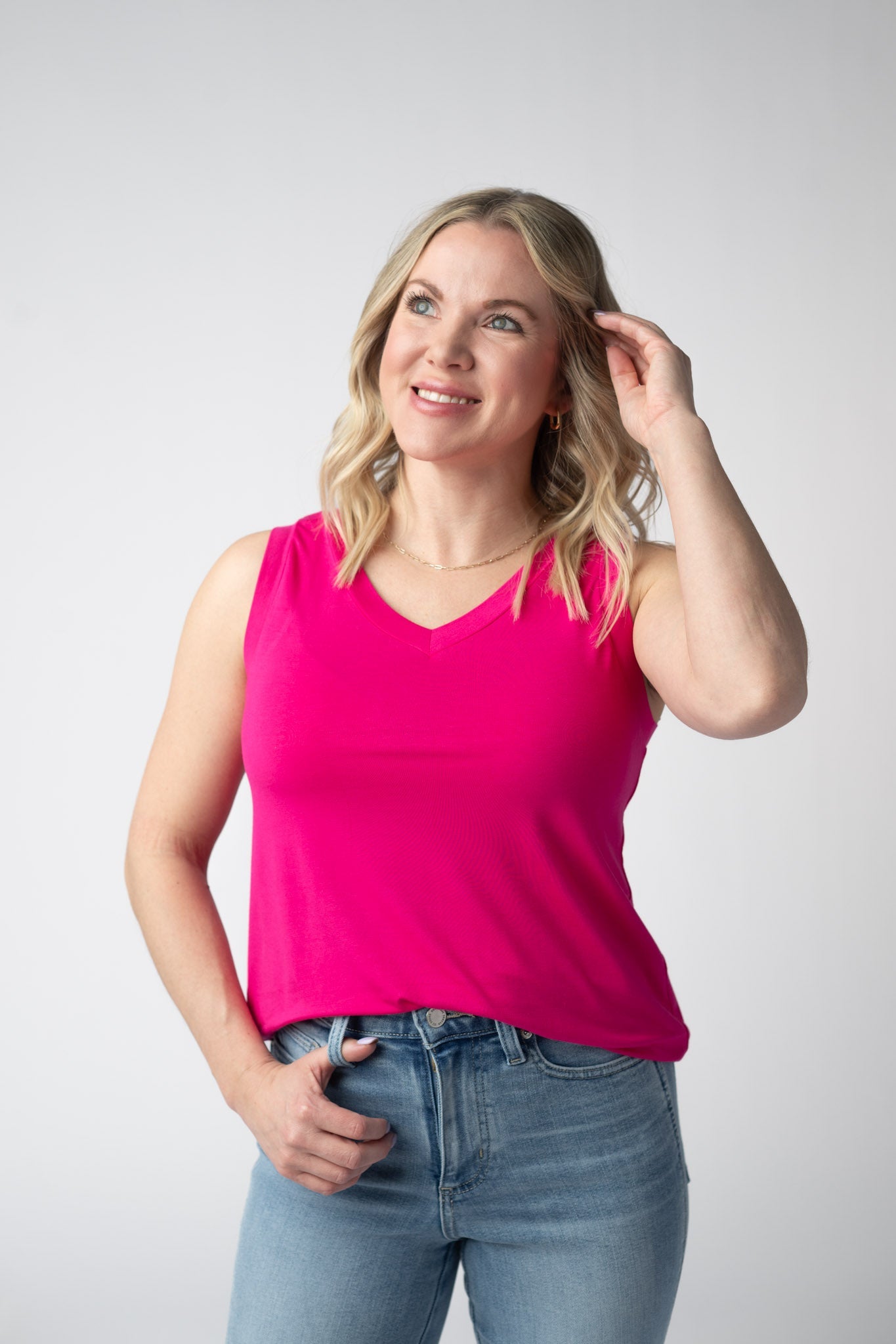 Michelle Mae Noelle Tank - Hot Pink