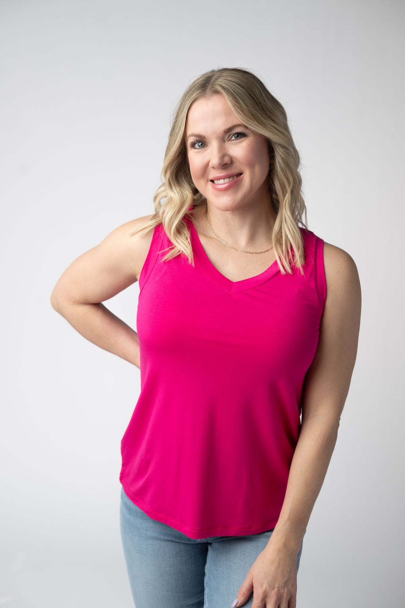 Michelle Mae Noelle Tank - Hot Pink