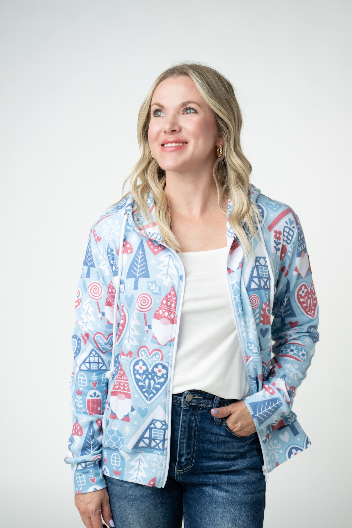 Michelle Mae Fullzip Hoodie - Winter Gnome