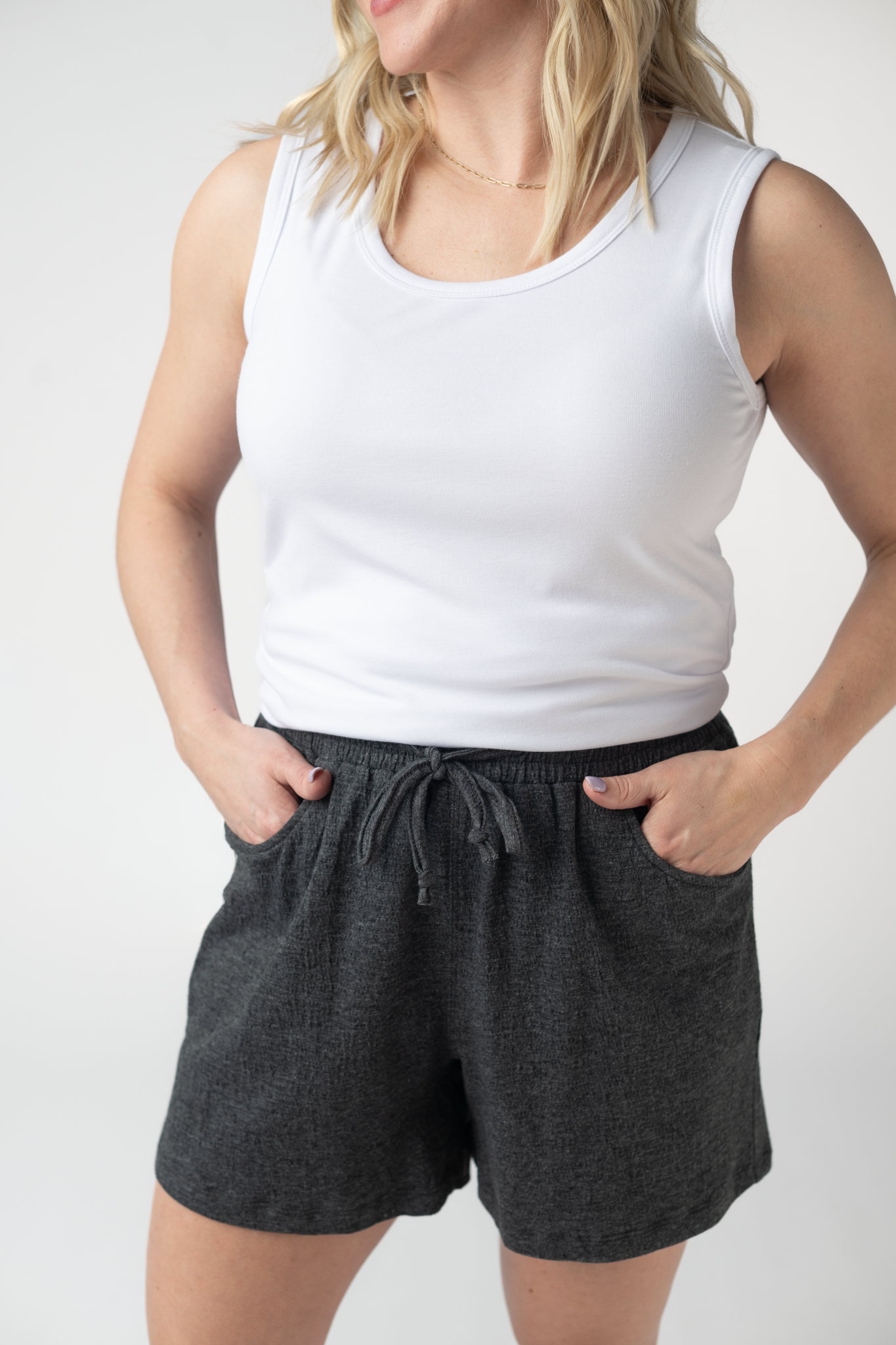 Michelle Mae Candice Crinkle Shorts - Charcoal