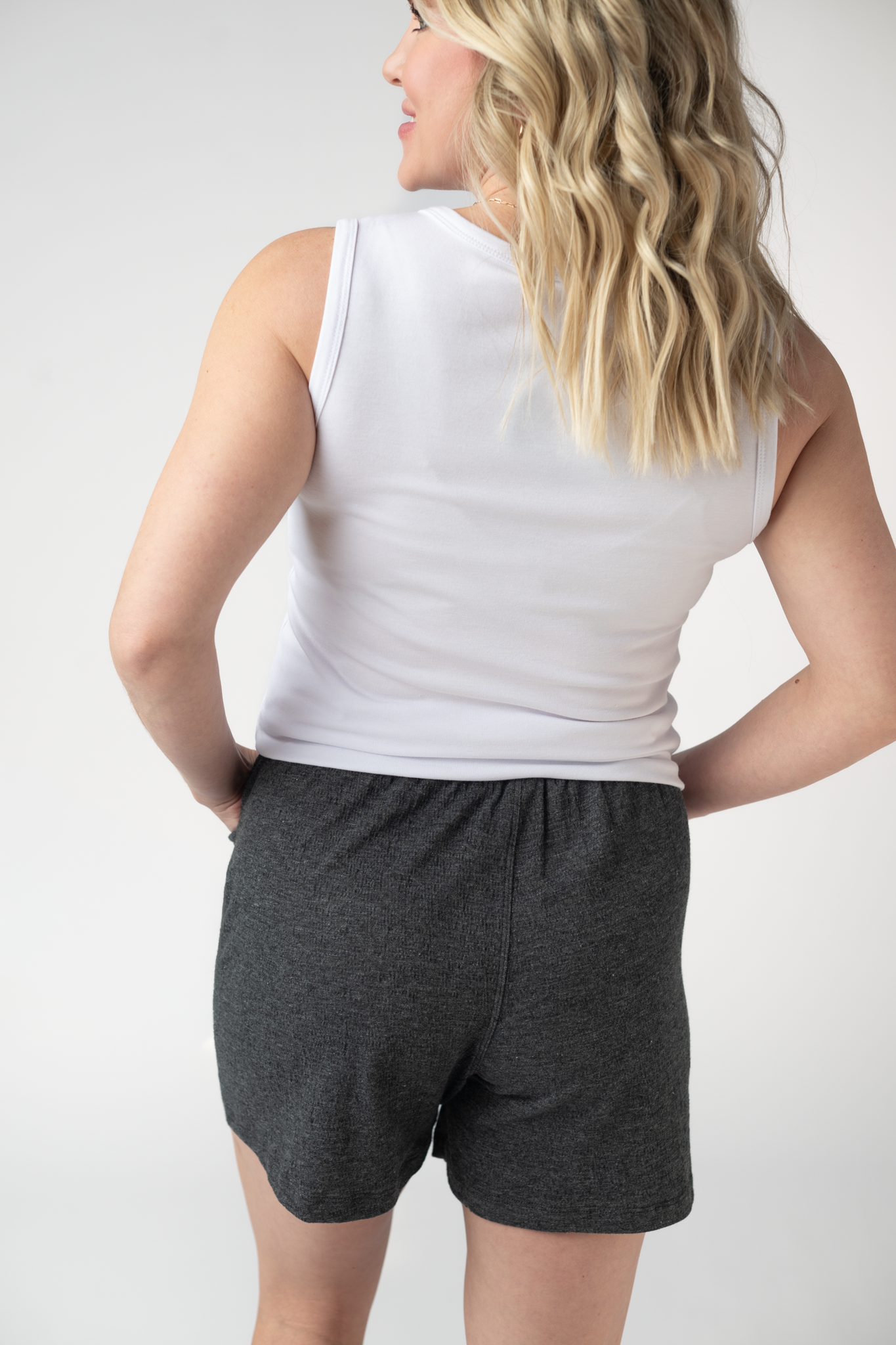 Michelle Mae Candice Crinkle Shorts - Charcoal