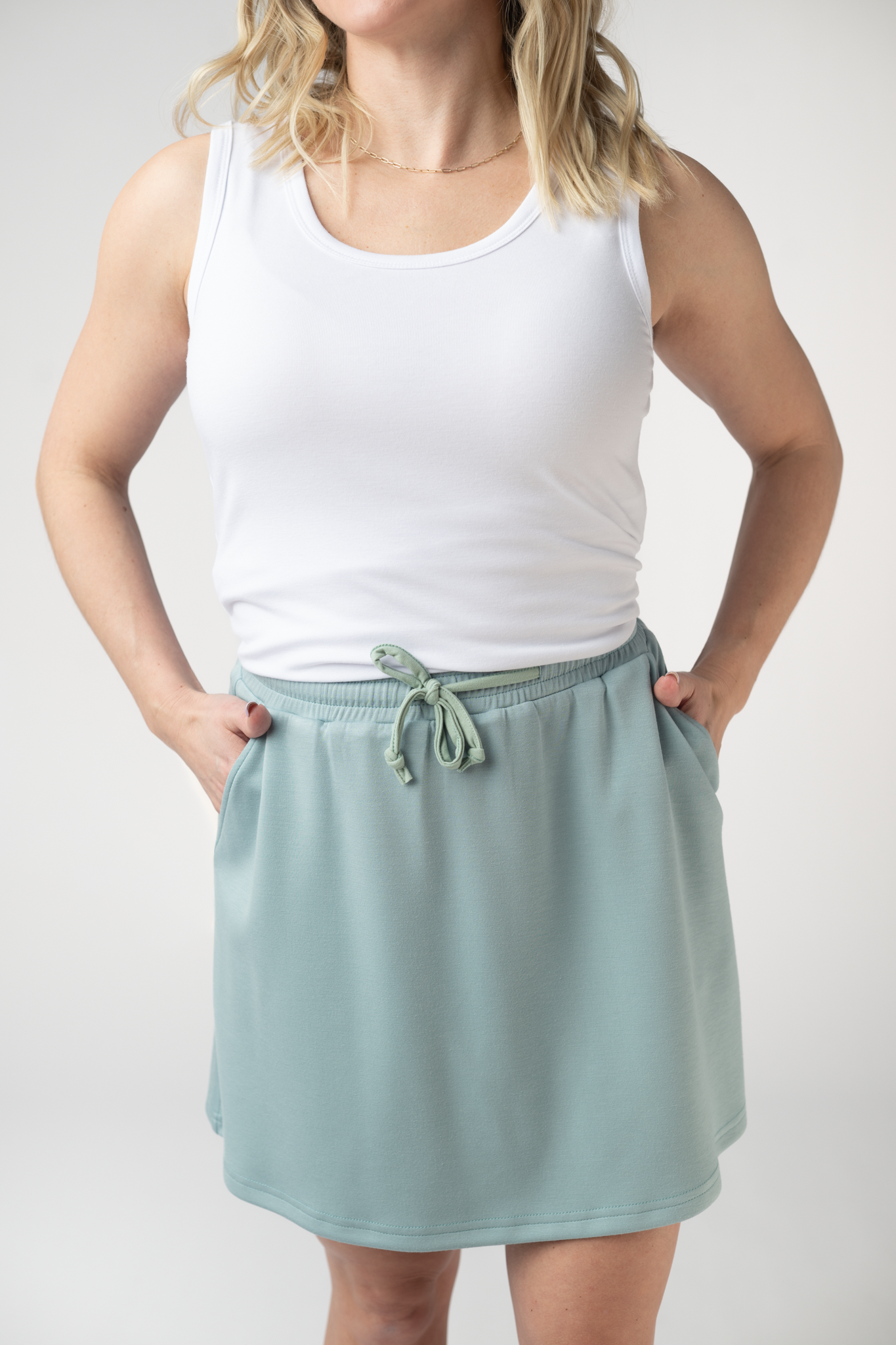 Michelle Mae Serena Luxe Skort - Ocean Blue