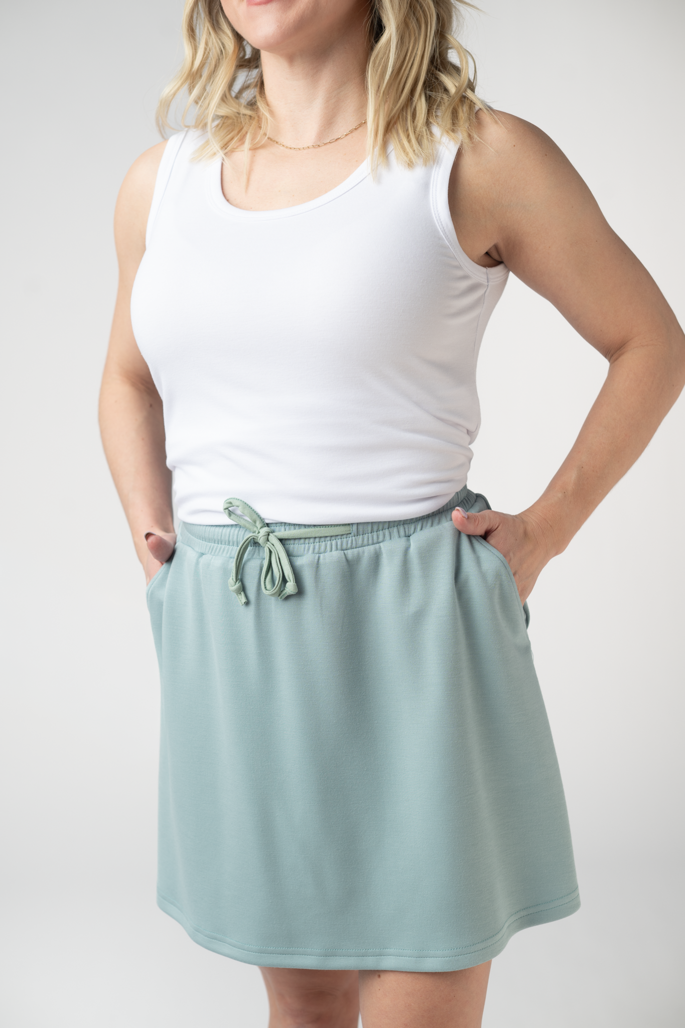 Michelle Mae Serena Luxe Skort - Ocean Blue