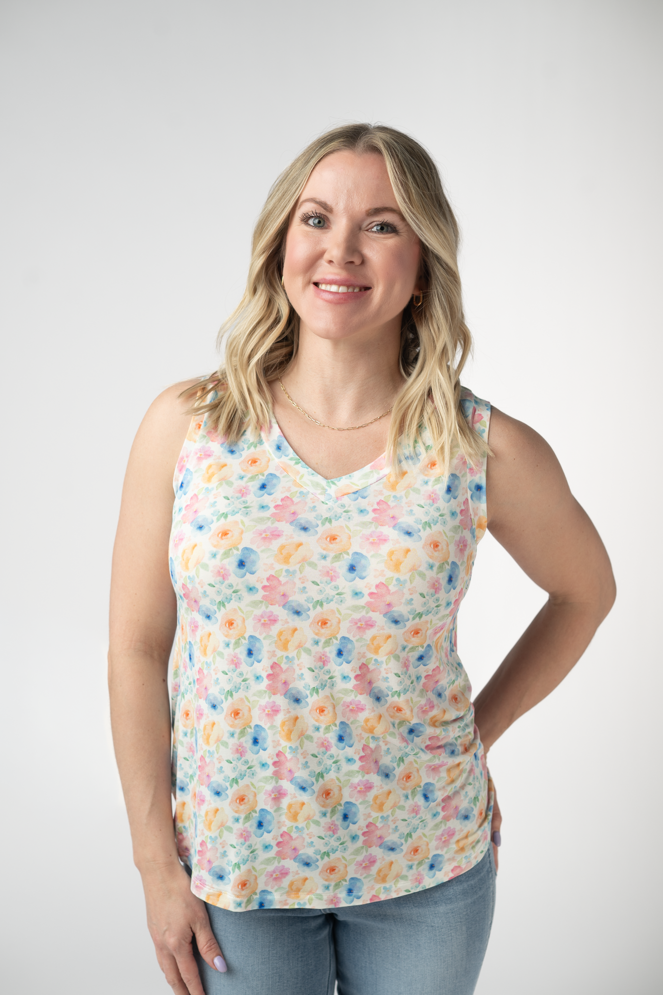 Michelle Mae Noelle Tank - Petal Gardens