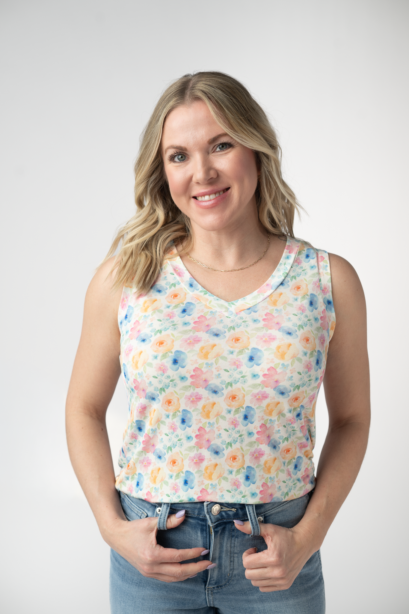 Michelle Mae Noelle Tank - Petal Gardens