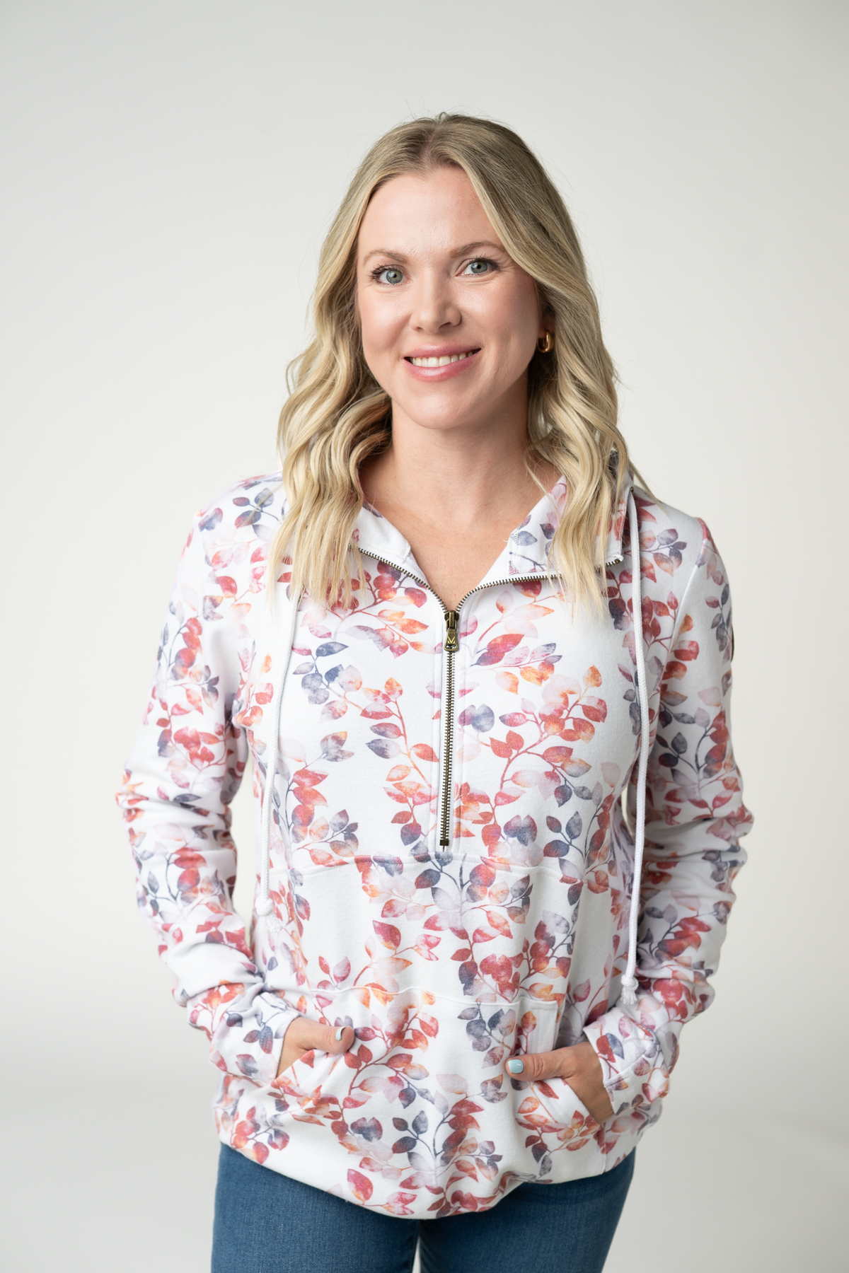 Michelle Mae HalfZip Hoodie - Autumn Watercolor