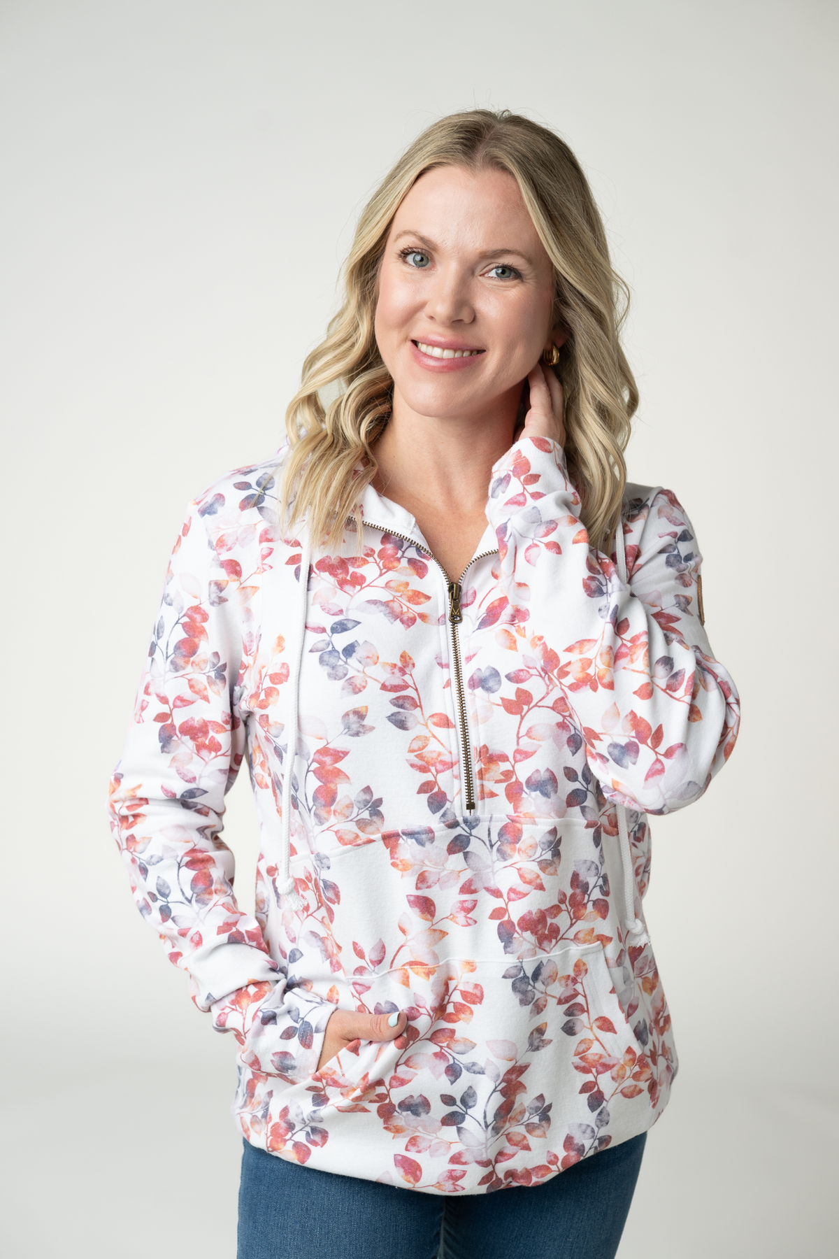 Michelle Mae HalfZip Hoodie - Autumn Watercolor