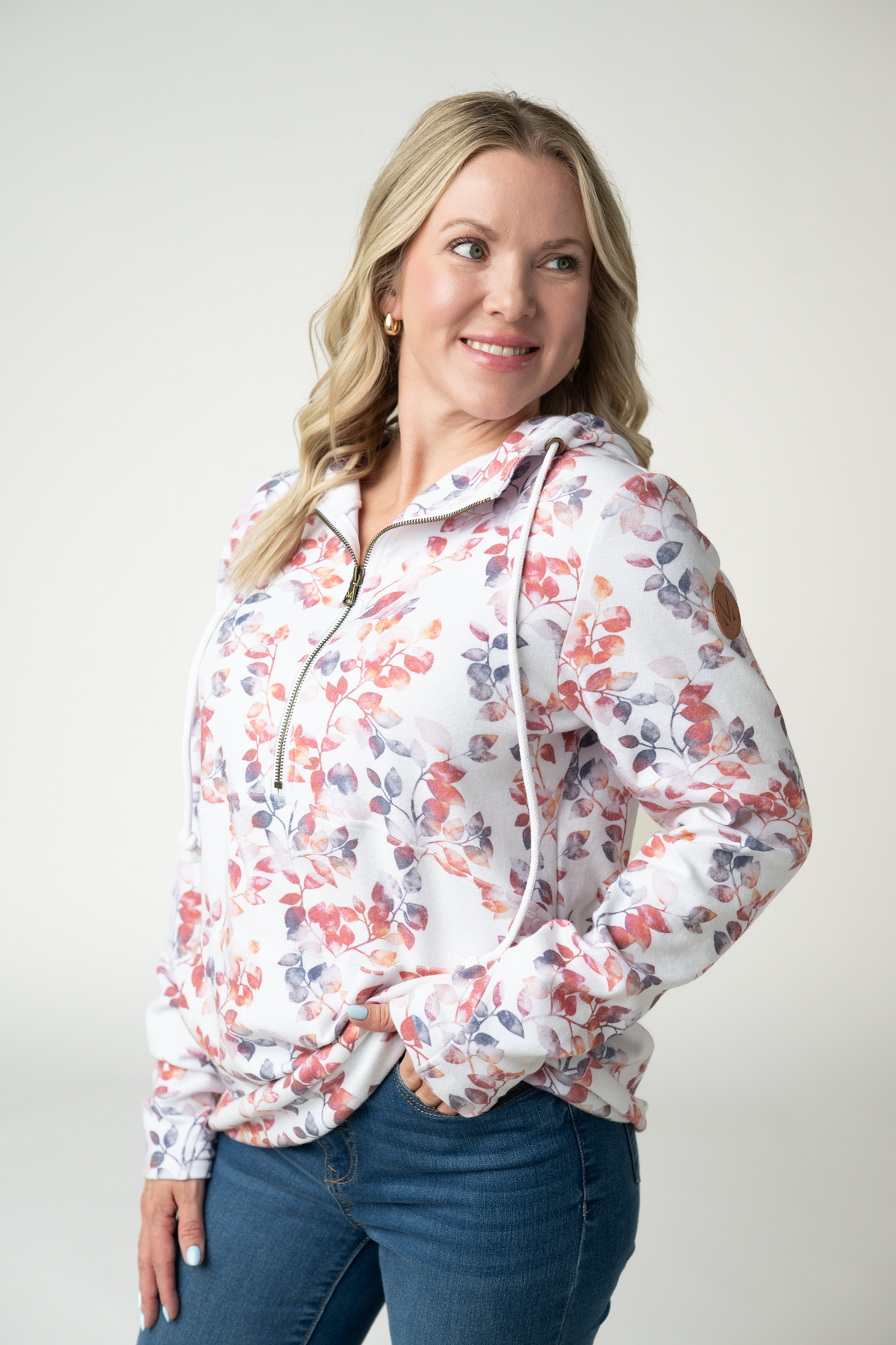 Michelle Mae HalfZip Hoodie - Autumn Watercolor