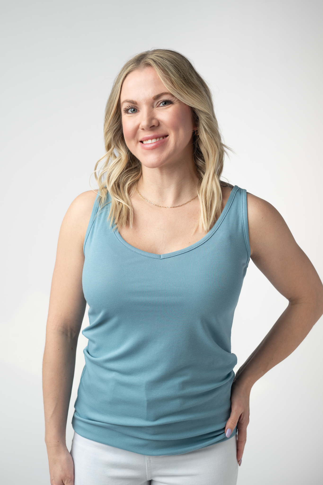 Michelle Mae Kennedy Tank - Dusty Blue