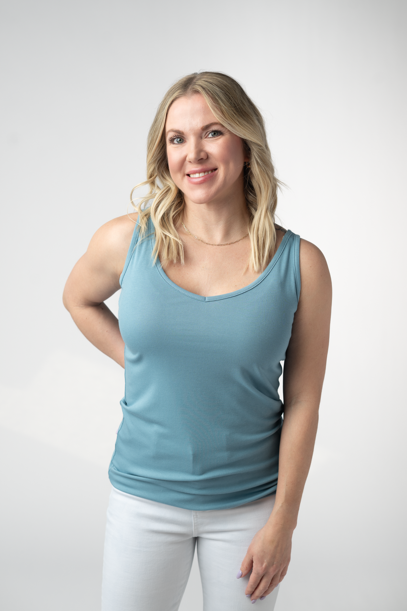 Michelle Mae Kennedy Tank - Dusty Blue
