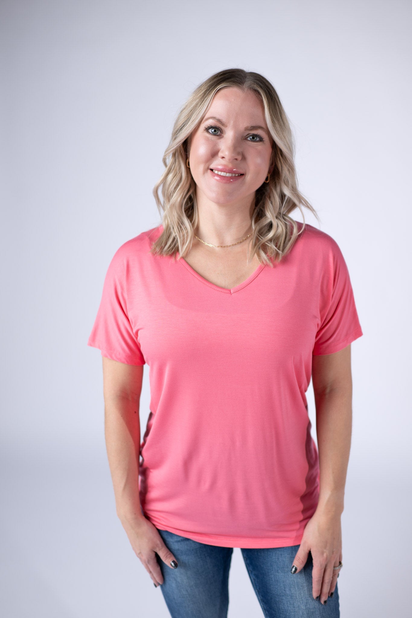 IN STOCK Chloe Cozy Tee - Sun Kissed Coral