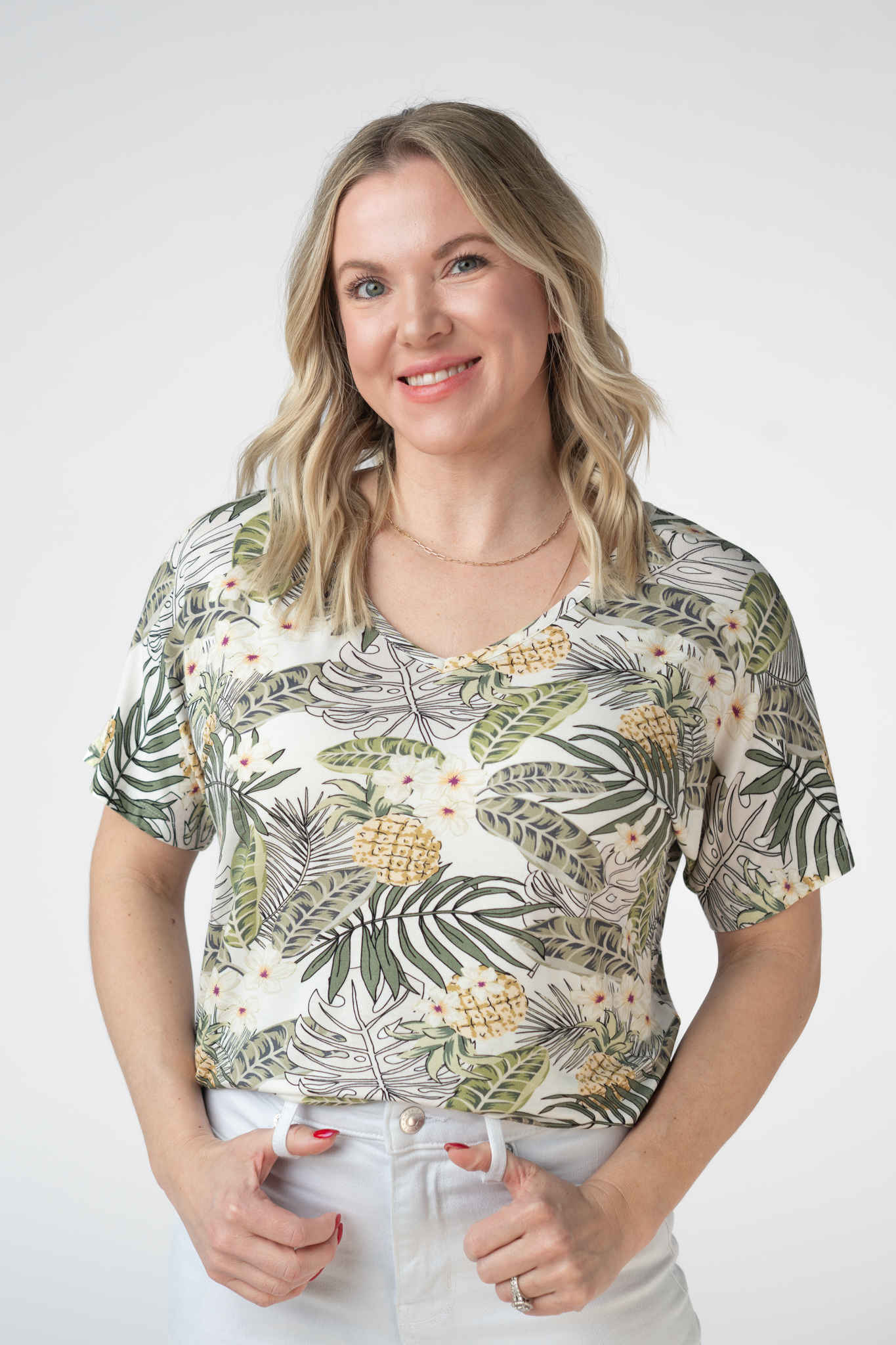 Michelle Mae Chloe Cozy Top - Pineapple Leaf