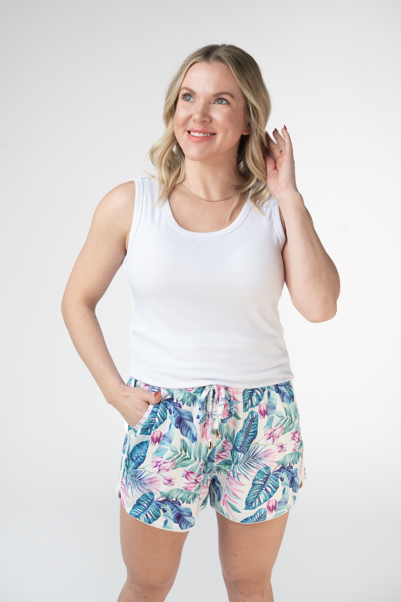 Michelle Mae Nova Summer Shorts - Tropical Leaf