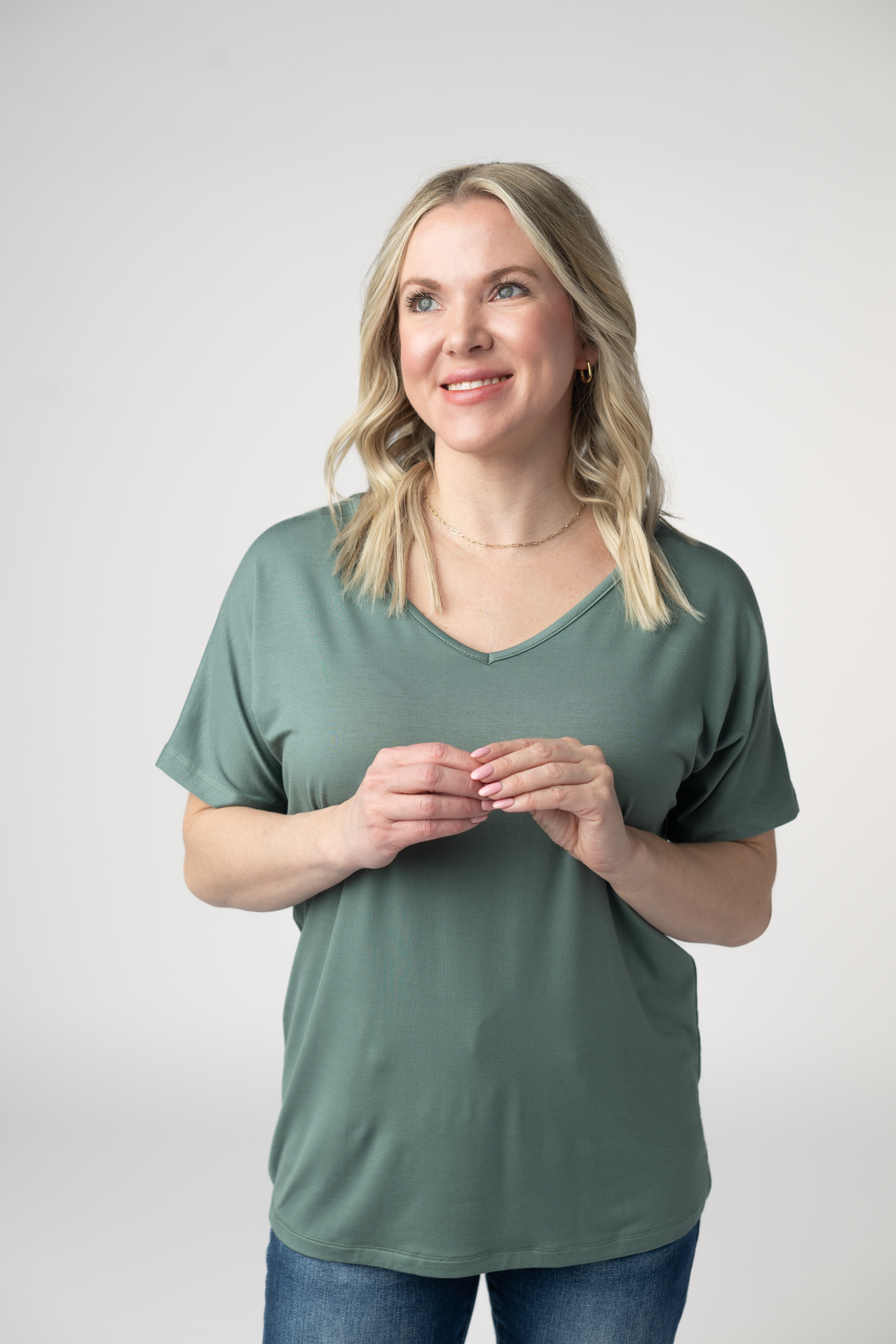 Michelle Mae Chloe Cozy Top - Dusty Jade