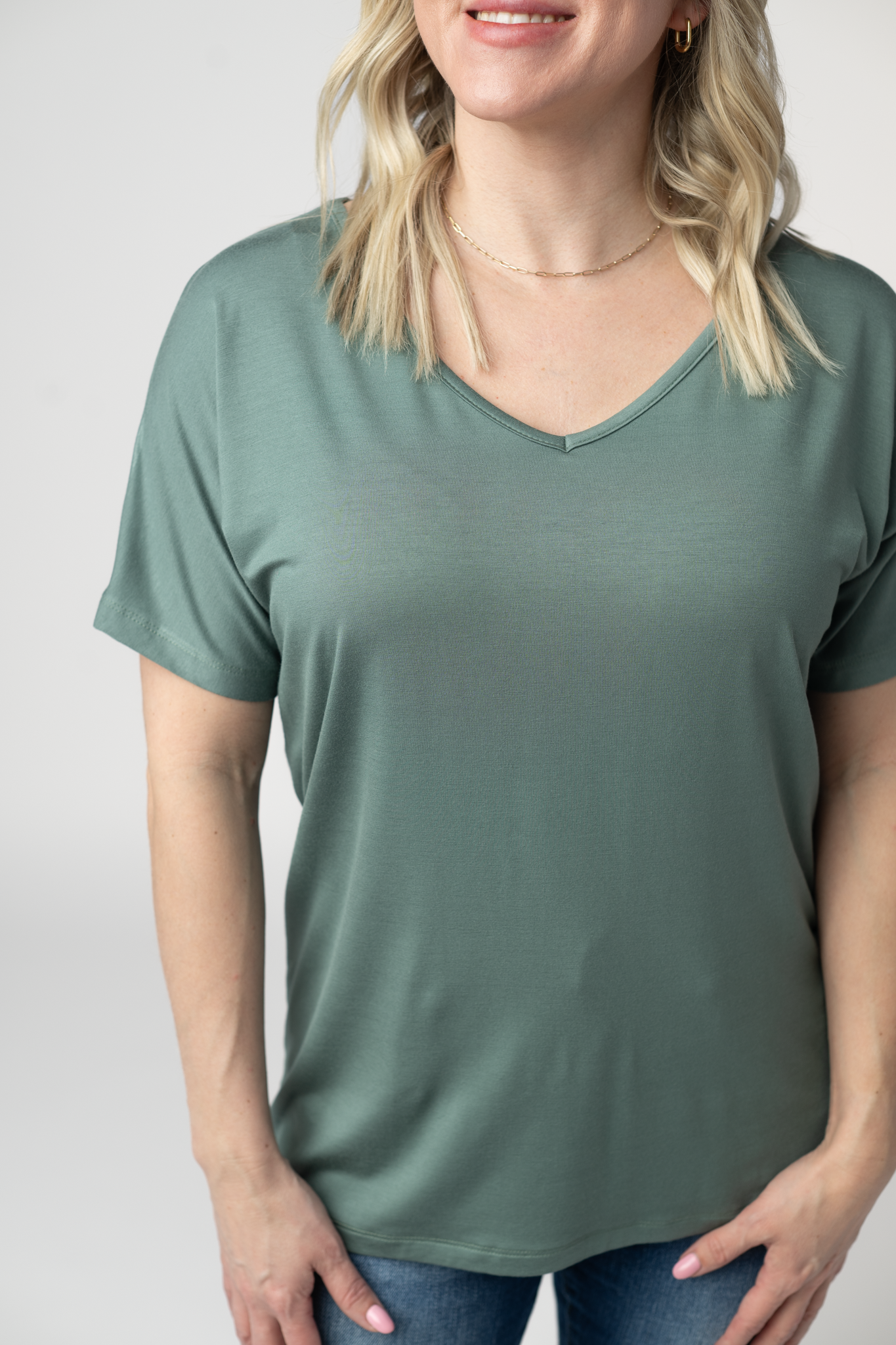 Michelle Mae Chloe Cozy Top - Dusty Jade