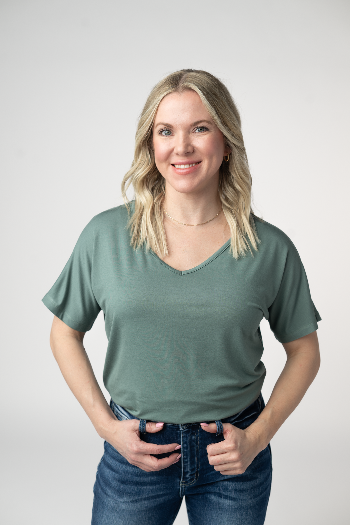 Michelle Mae Chloe Cozy Top - Dusty Jade