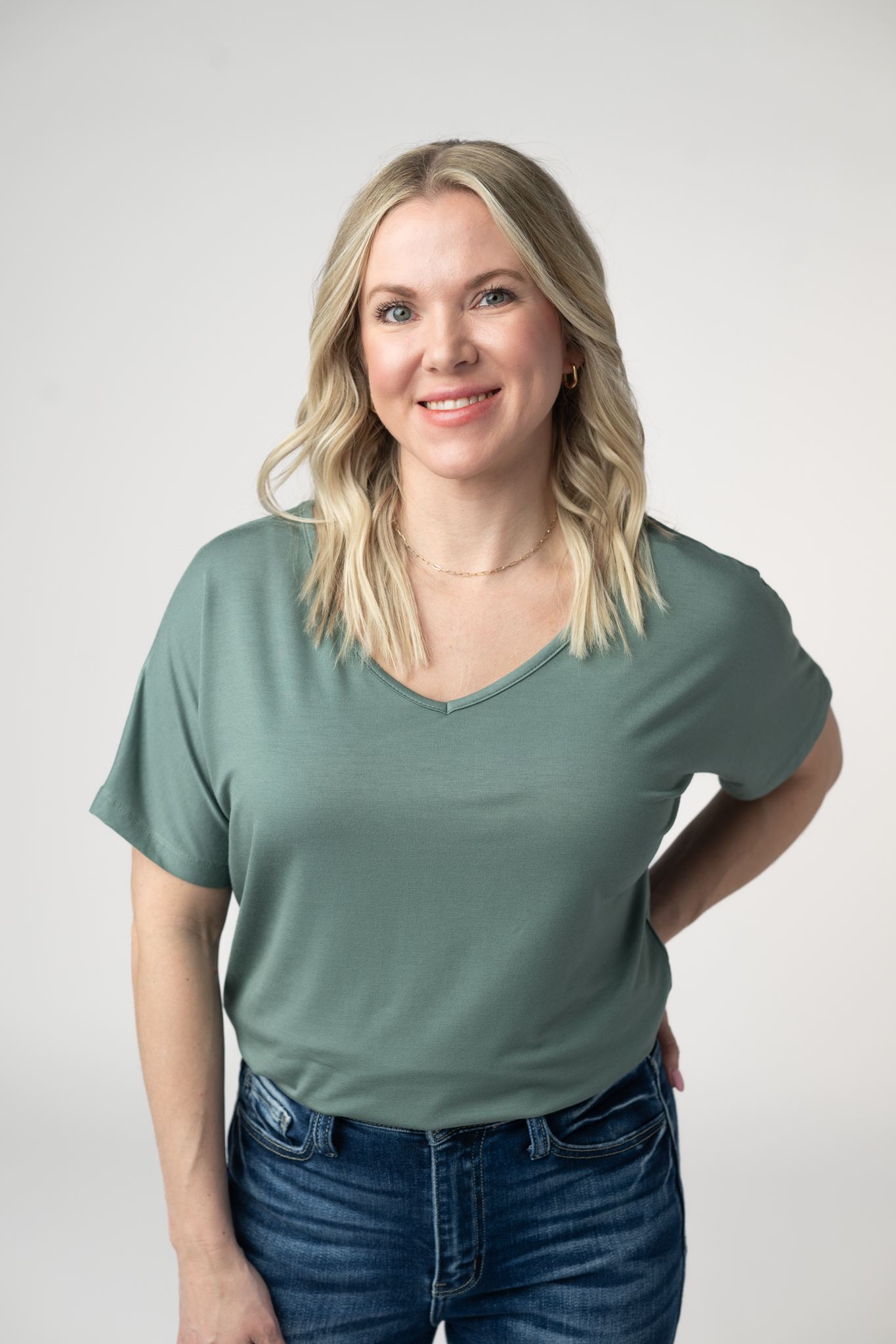 Michelle Mae Chloe Cozy Top - Dusty Jade