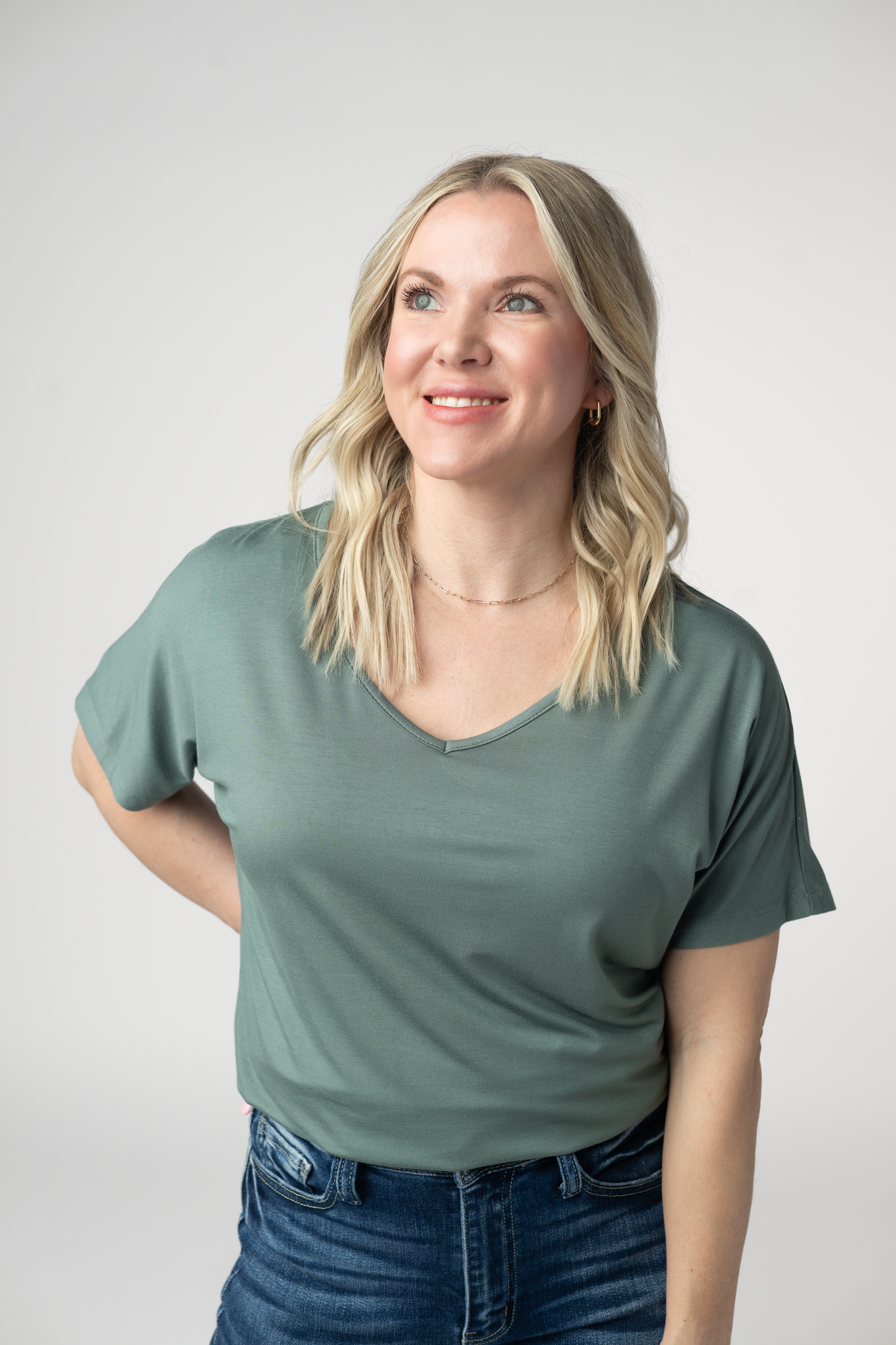 Michelle Mae Chloe Cozy Top - Dusty Jade