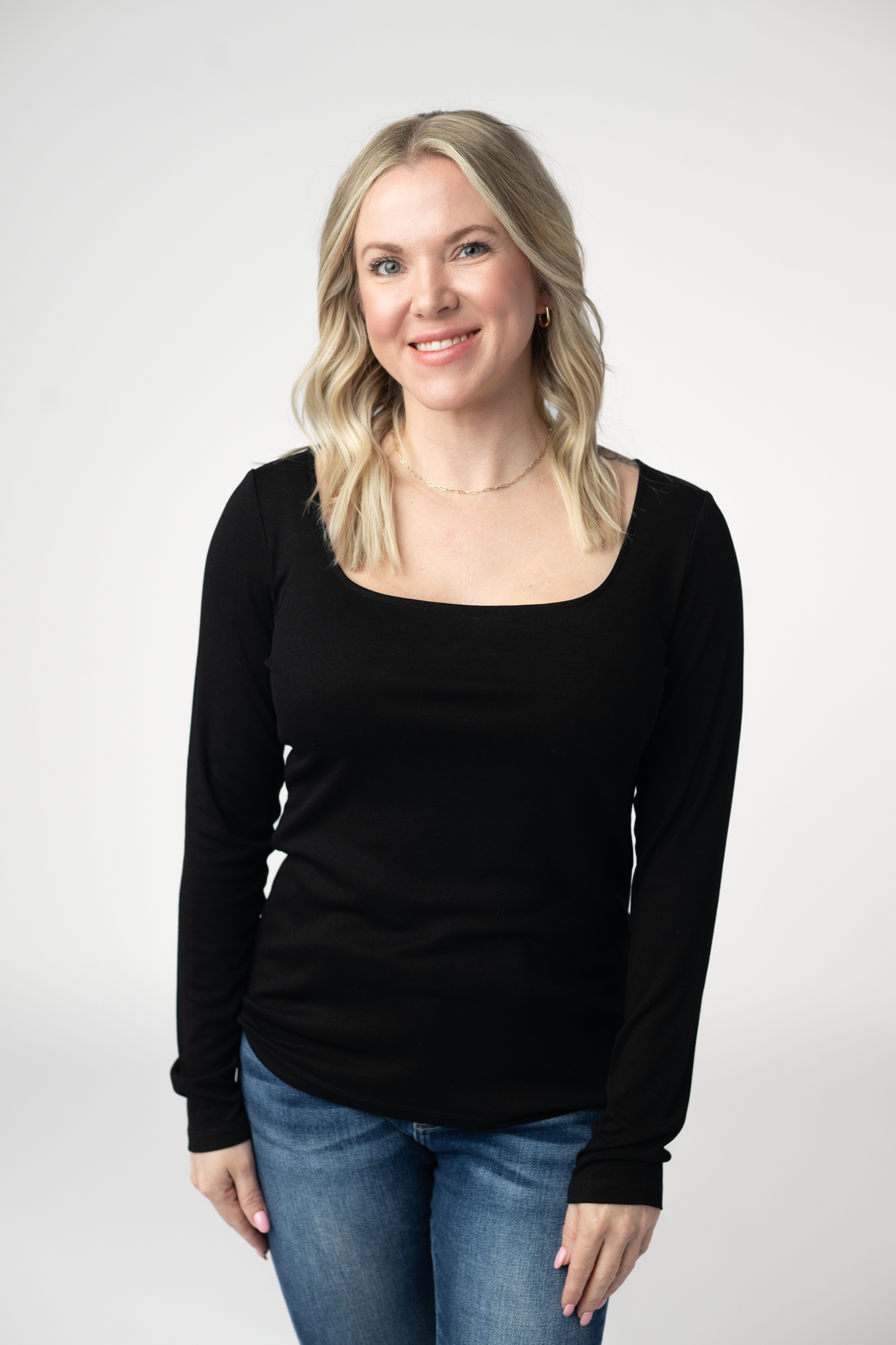 Michelle Mae Alyssa Long Sleeve Top - Black