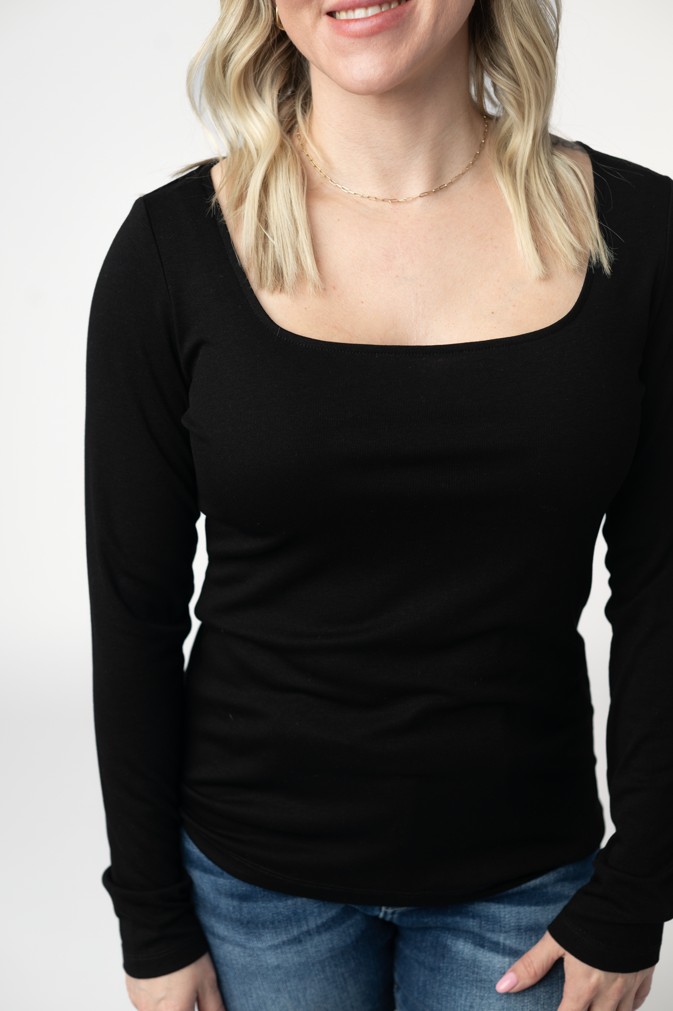 Michelle Mae Alyssa Long Sleeve Top - Black