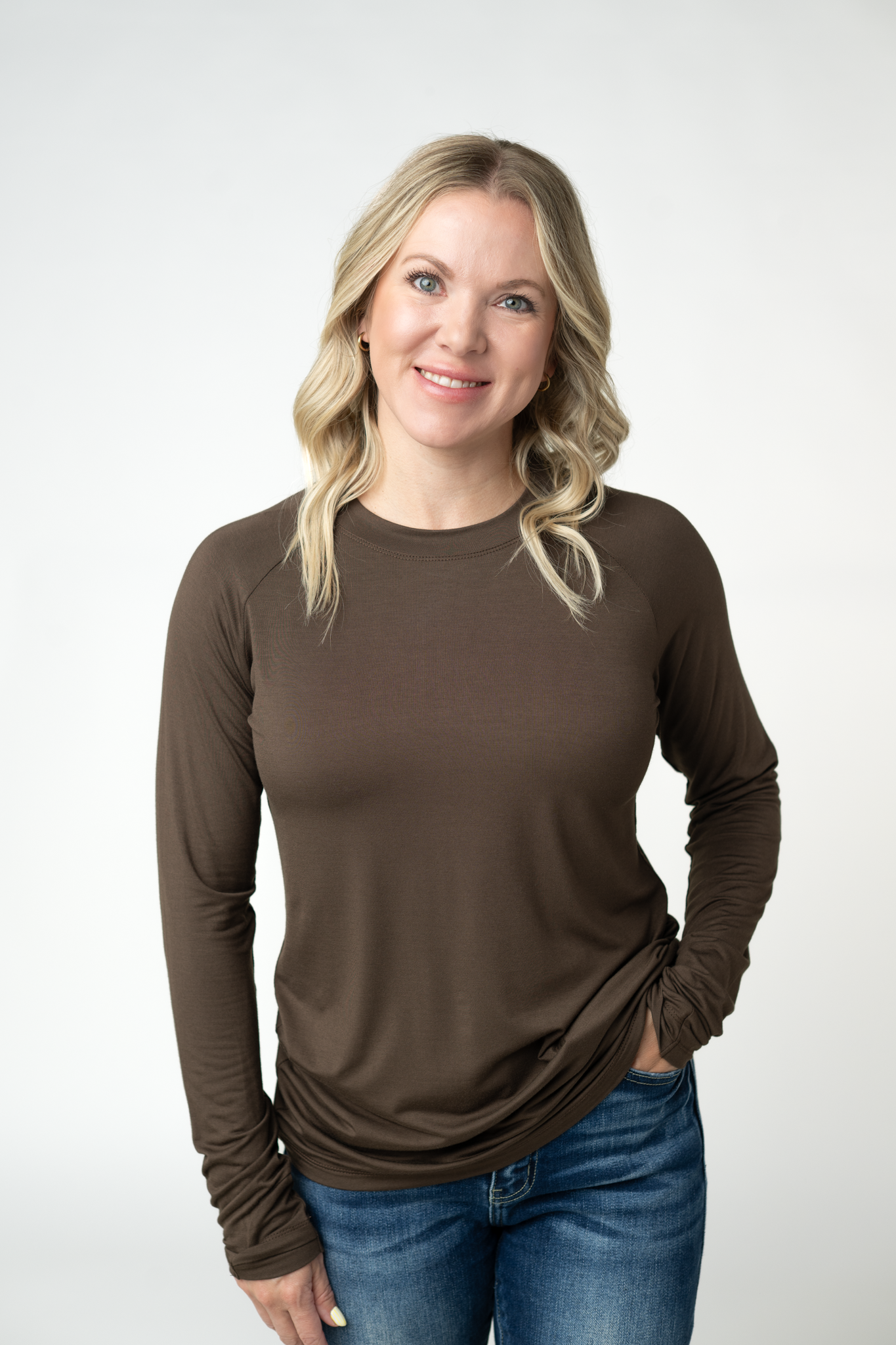 Michelle Mae Blair Long Sleeve Top - Brown
