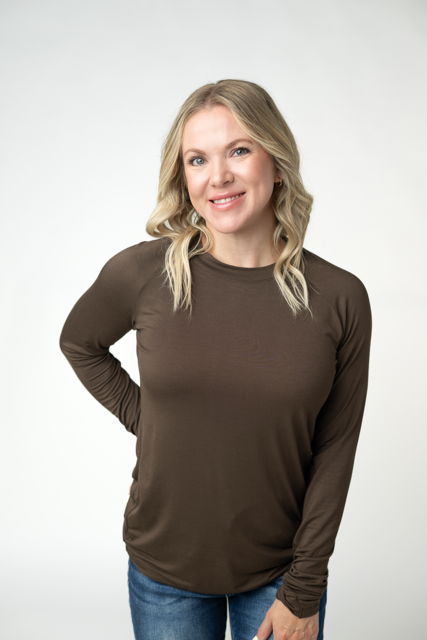 Michelle Mae Blair Long Sleeve Top - Brown