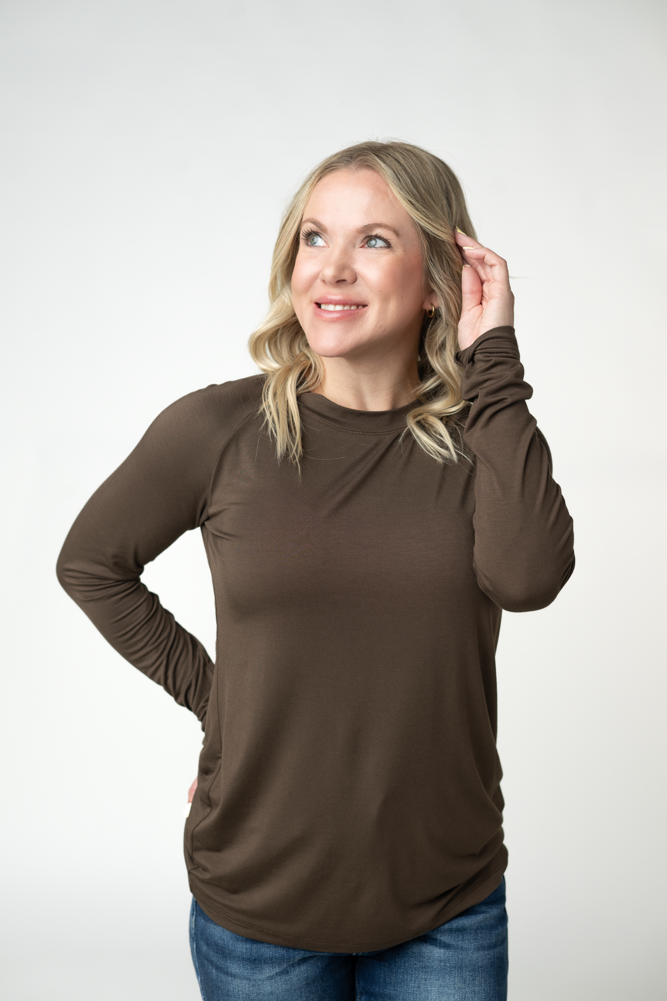 Michelle Mae Blair Long Sleeve Top - Brown