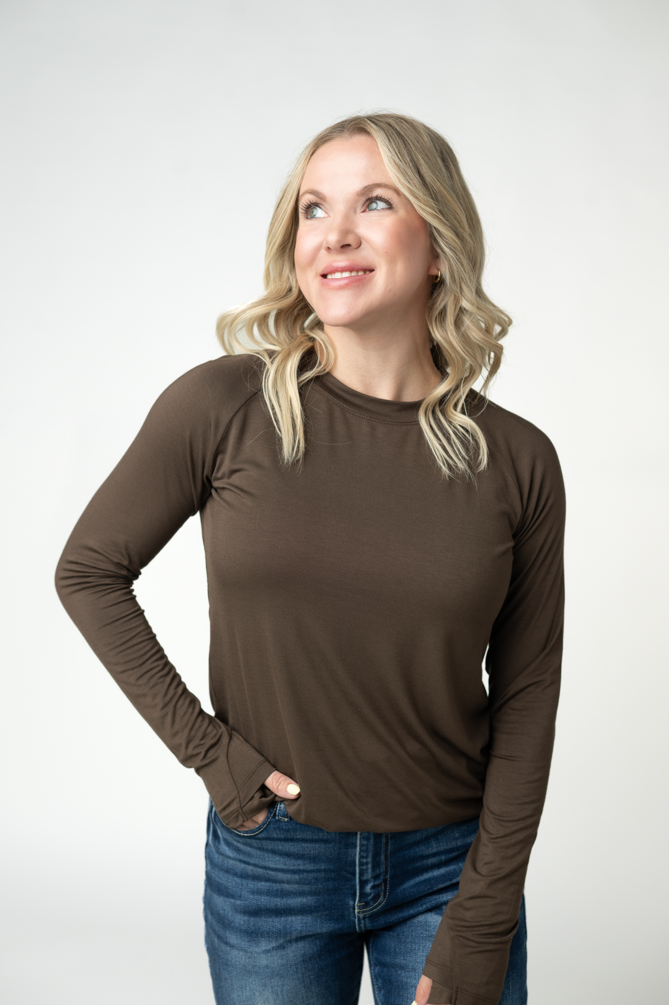 Michelle Mae Blair Long Sleeve Top - Brown