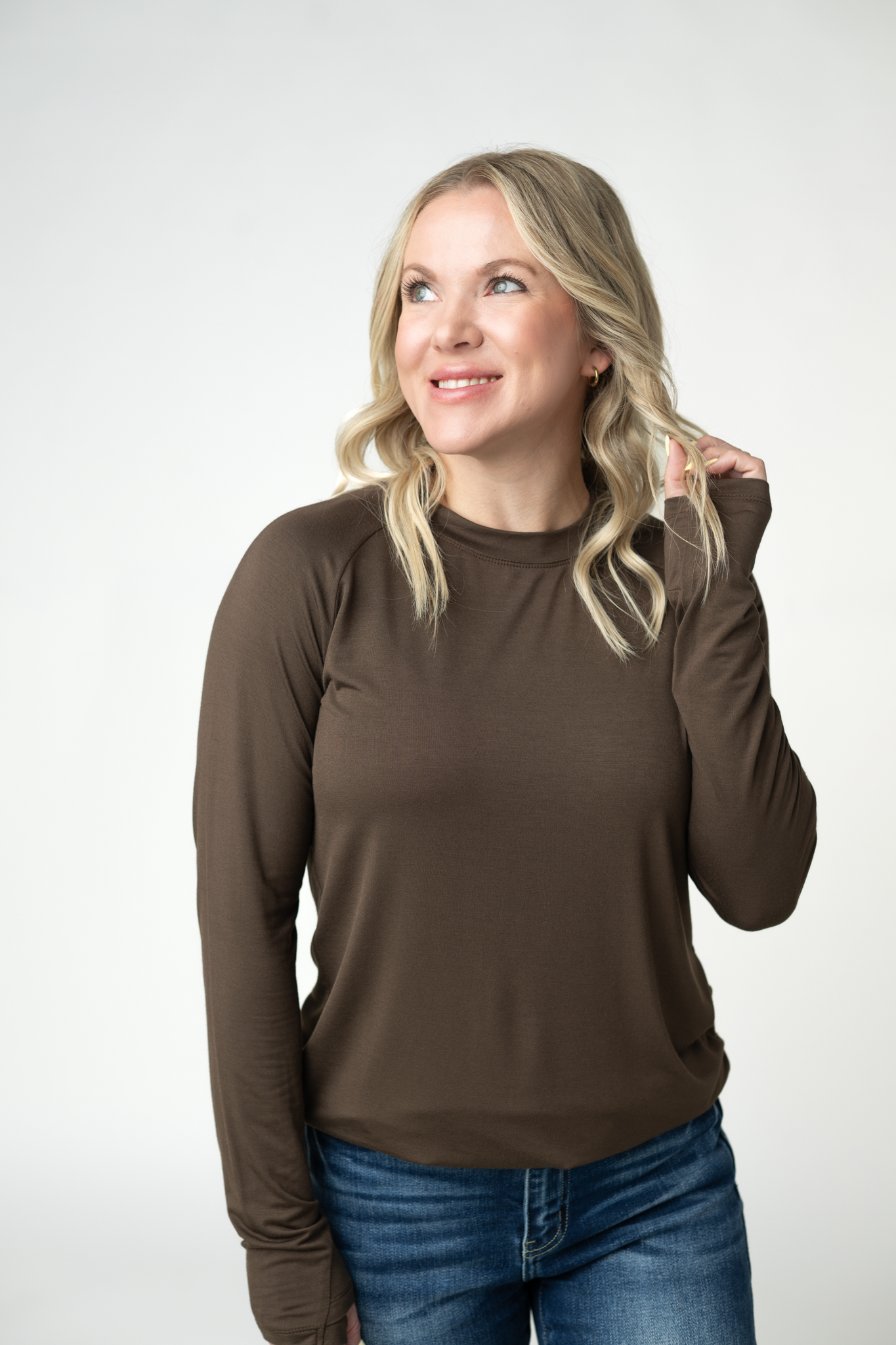 Michelle Mae Blair Long Sleeve Top - Brown