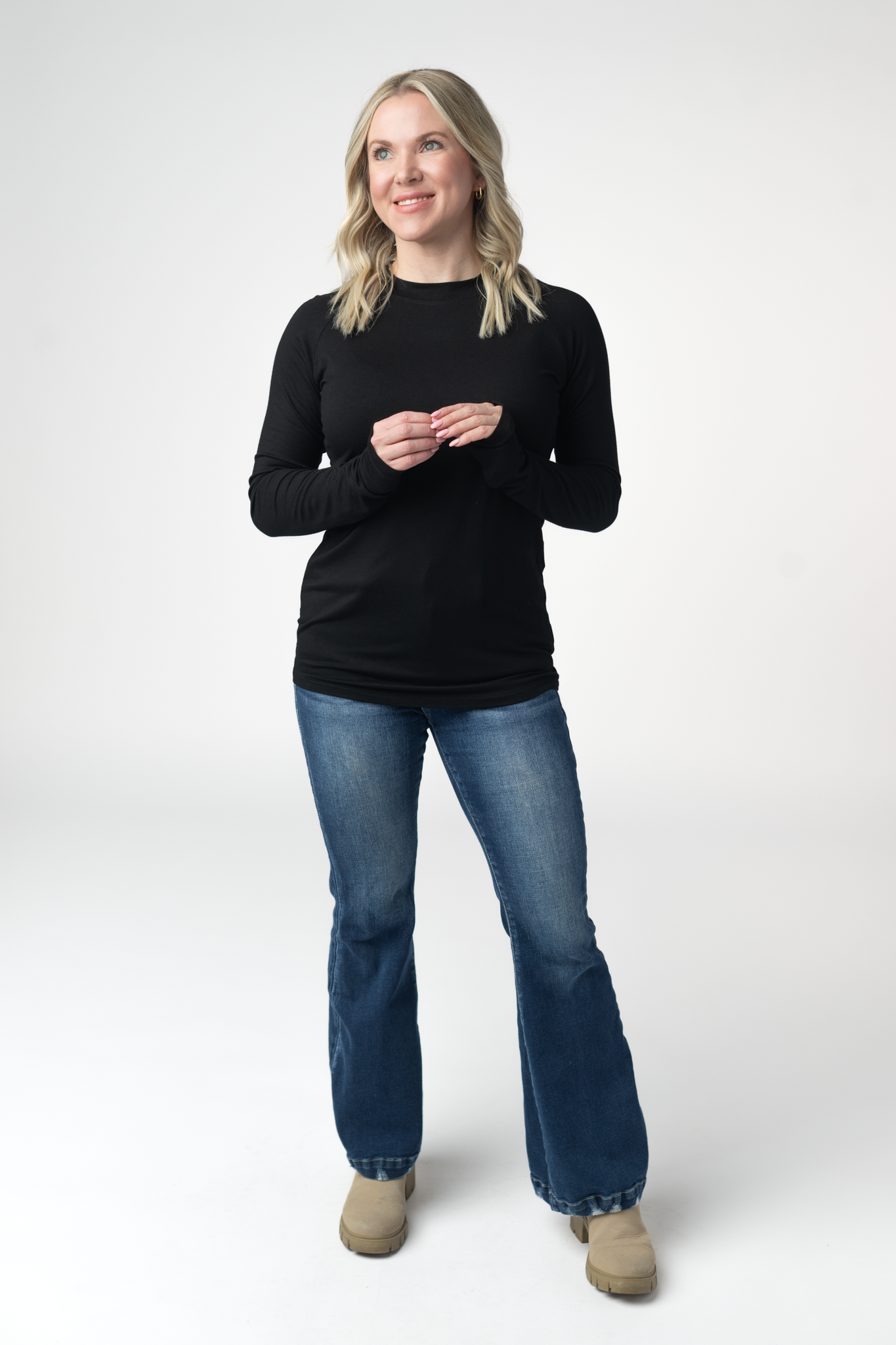 Michelle Mae Blair Long Sleeve Top - Black