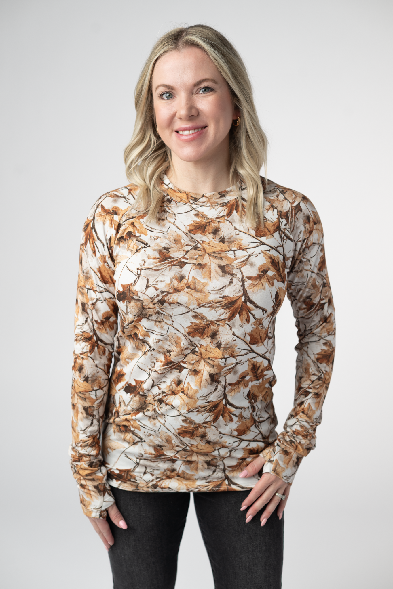 Michelle Mae Blair Long Sleeve Top - Woodsy Camo