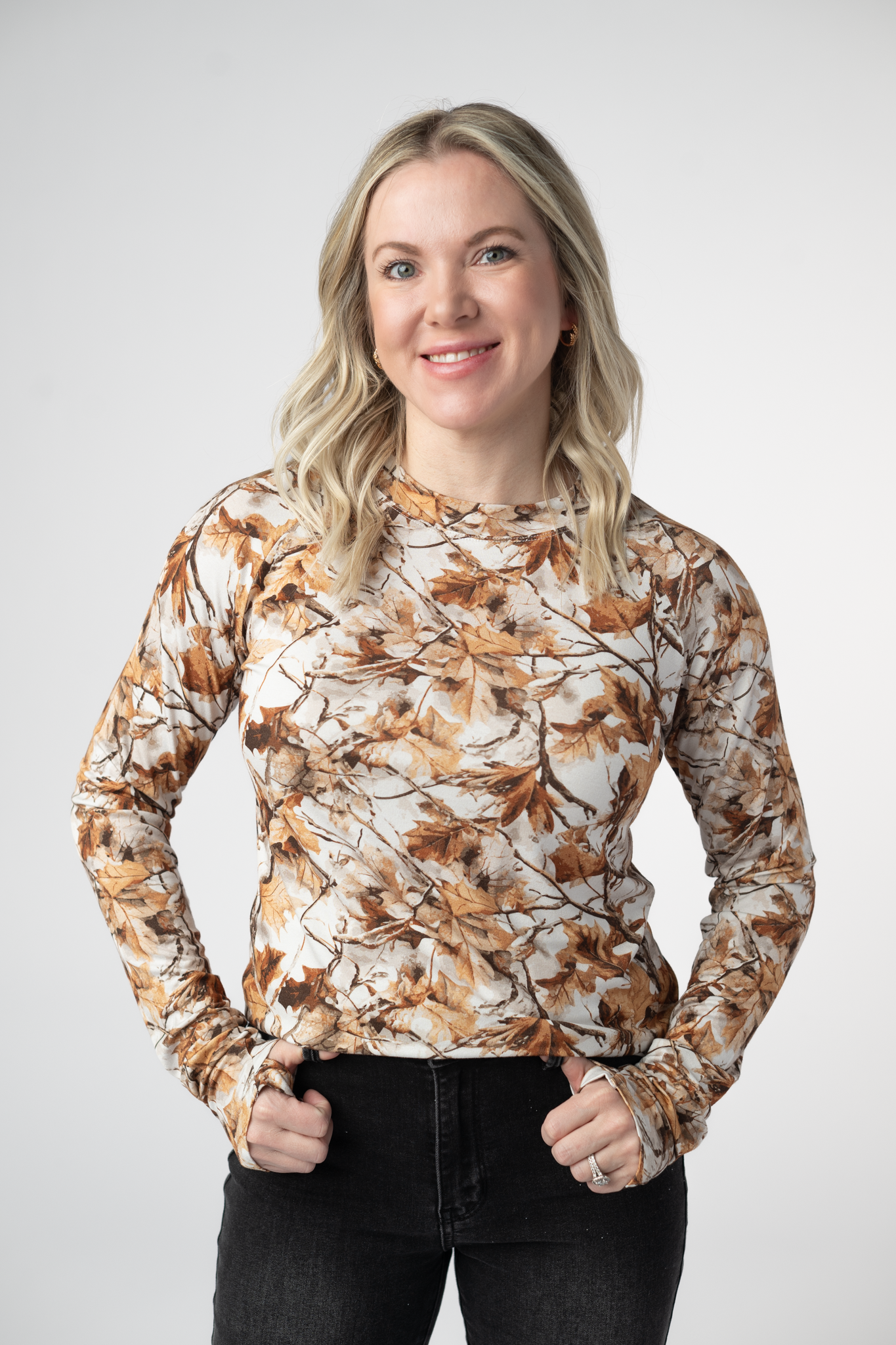 Michelle Mae Blair Long Sleeve Top - Woodsy Camo