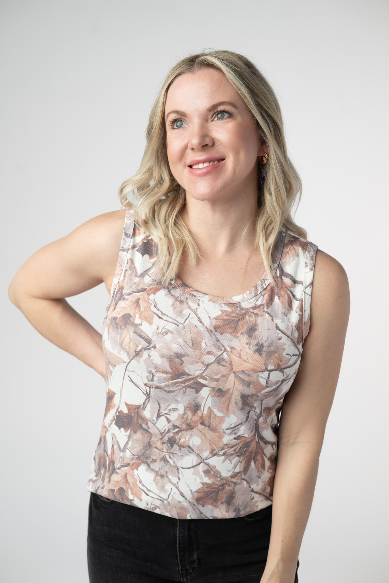 Michelle Mae Ava Tank - Woodsy Camo