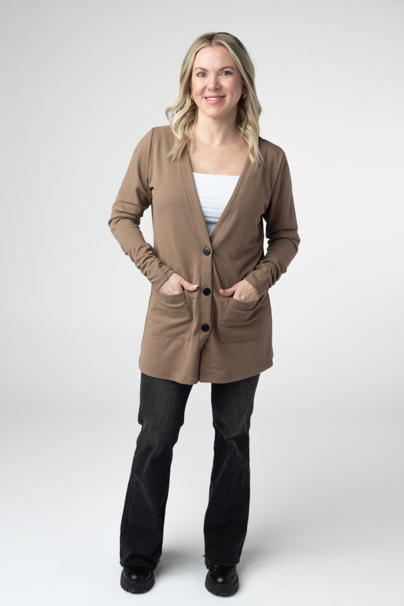 Michelle Mae Cori Cardigan - Mocha