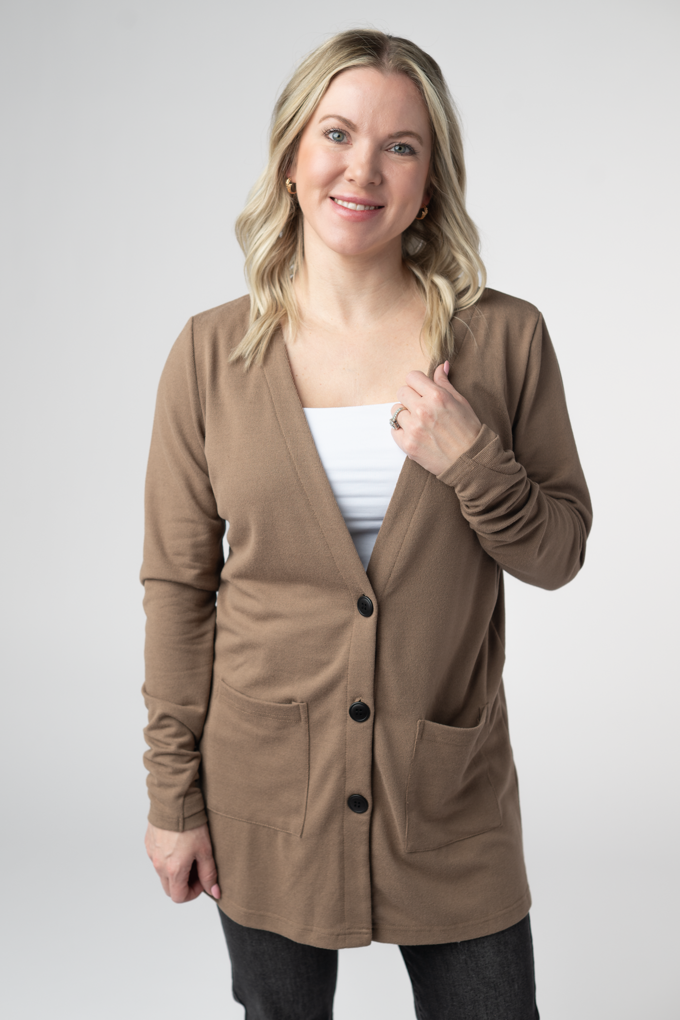 Michelle Mae Cori Cardigan - Mocha