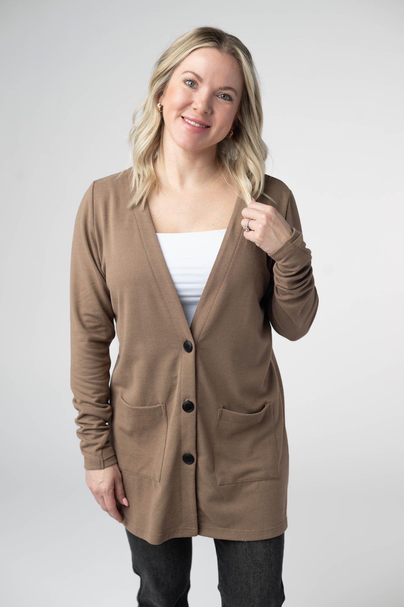 Michelle Mae Cori Cardigan - Mocha