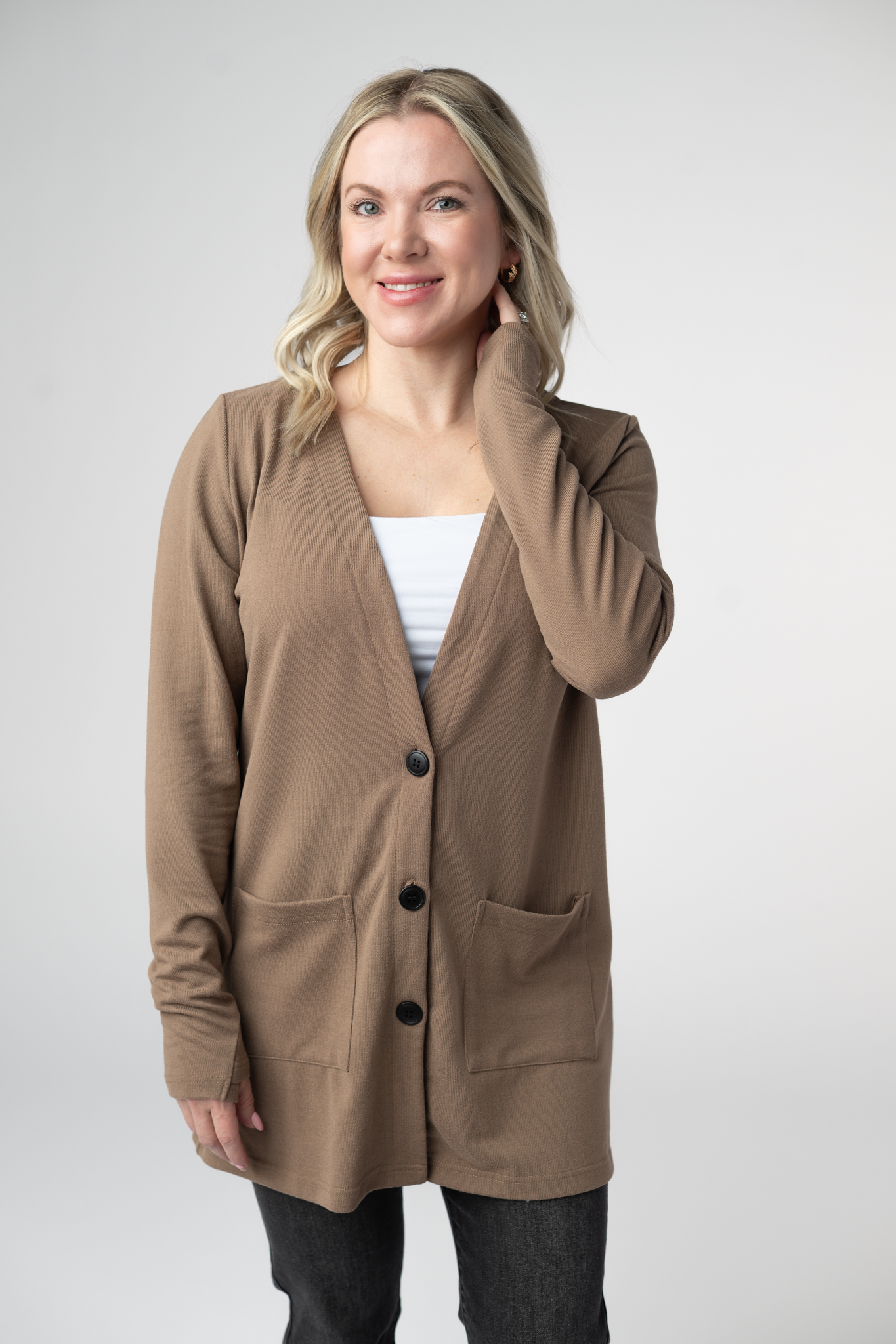 Michelle Mae Cori Cardigan - Mocha