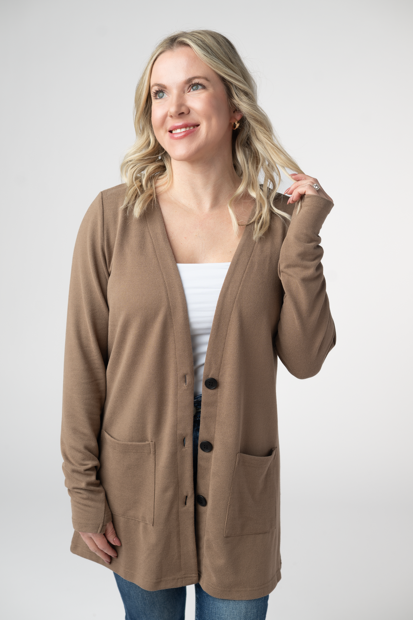 Michelle Mae Cori Cardigan - Mocha