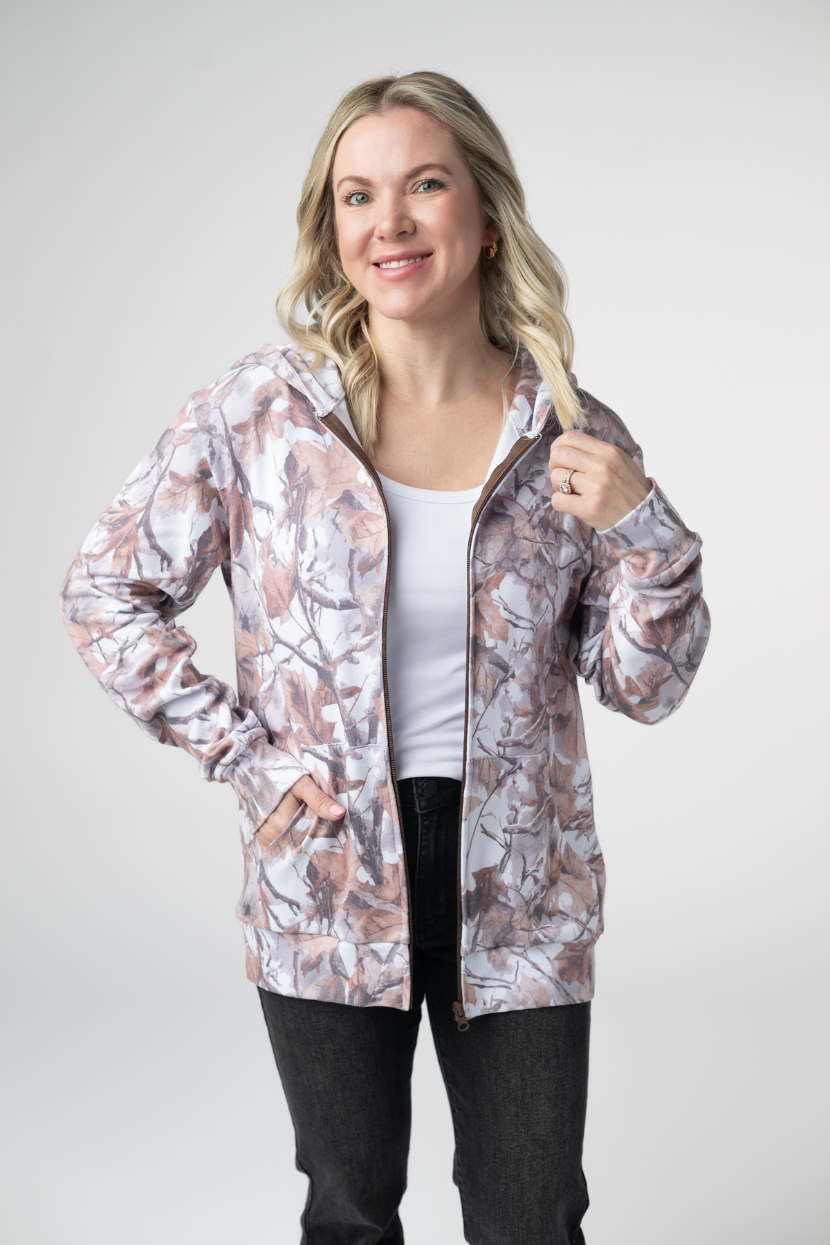 Michelle Mae Fullzip Hoodie - Woodsy Camo