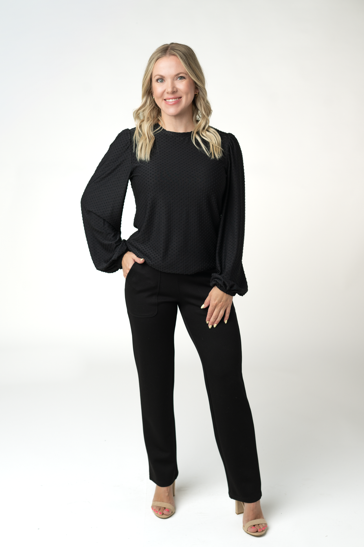 Michelle Mae Miranda Dot Top - Black