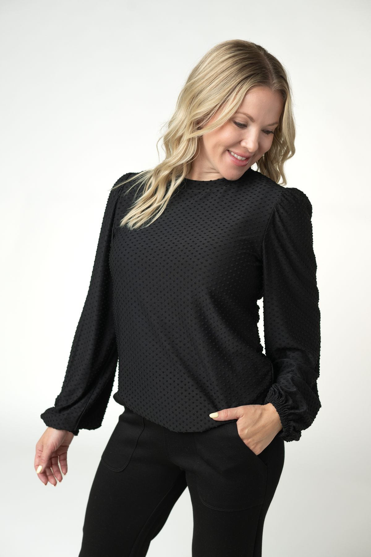 Michelle Mae Miranda Dot Top - Black