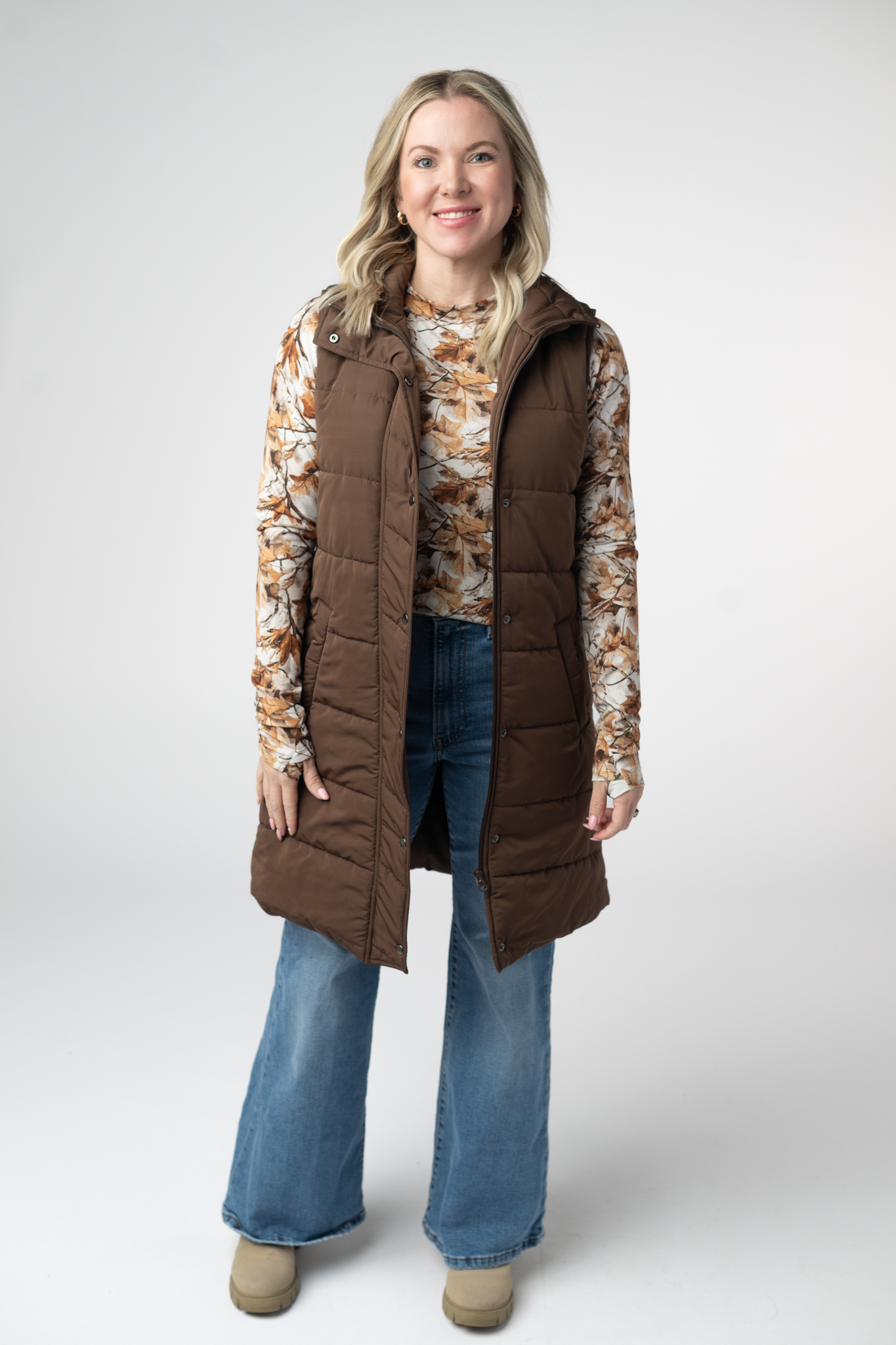 Michelle Mae Harlow Long Vest - Brown