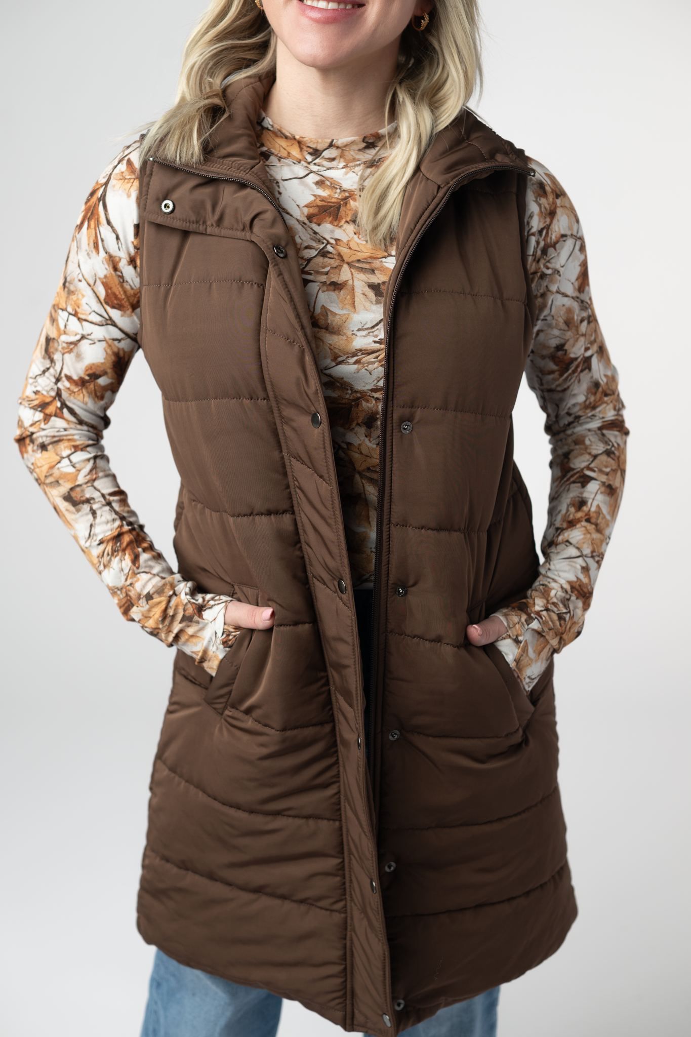 Michelle Mae Harlow Long Vest - Brown