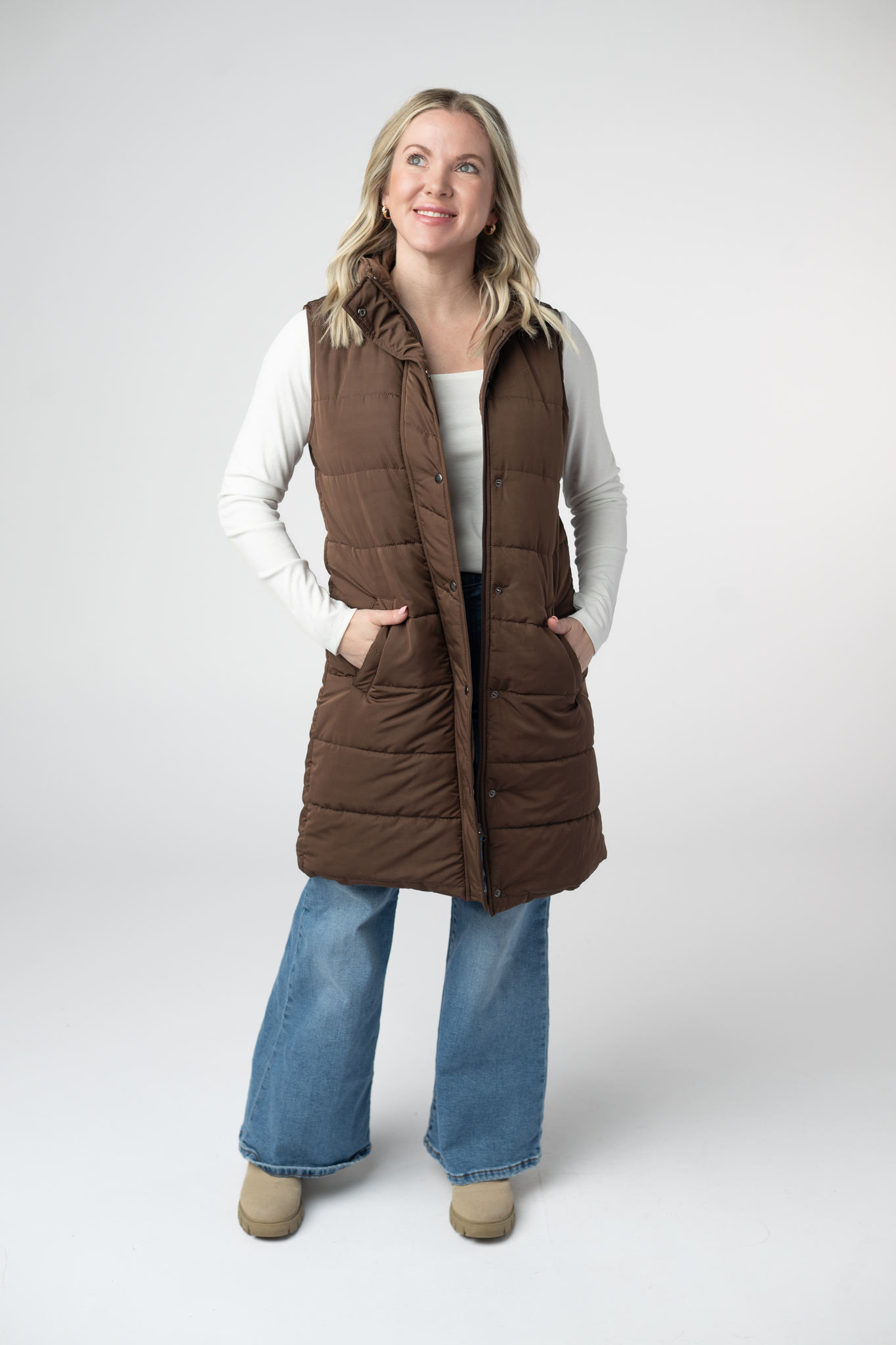 Michelle Mae Harlow Long Vest - Brown