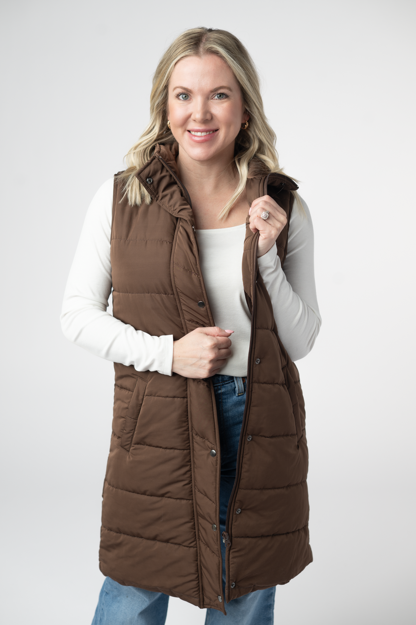 Michelle Mae Harlow Long Vest - Brown