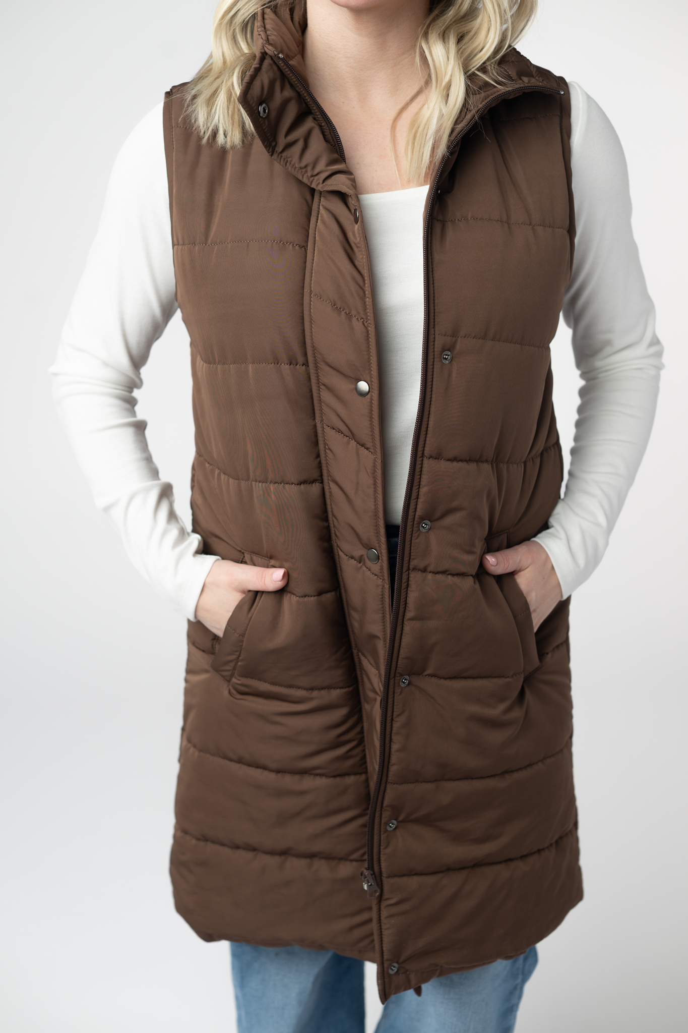 Michelle Mae Harlow Long Vest - Brown