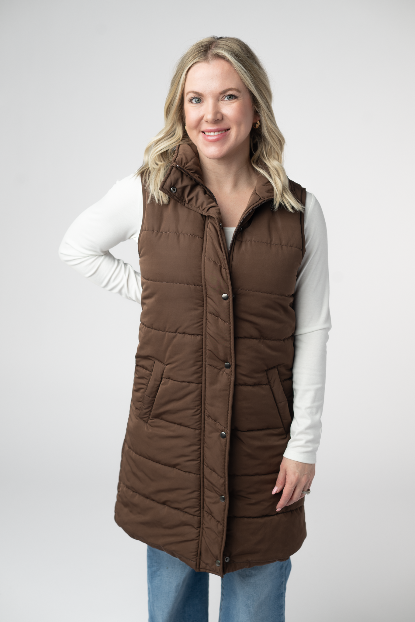 Michelle Mae Harlow Long Vest - Brown