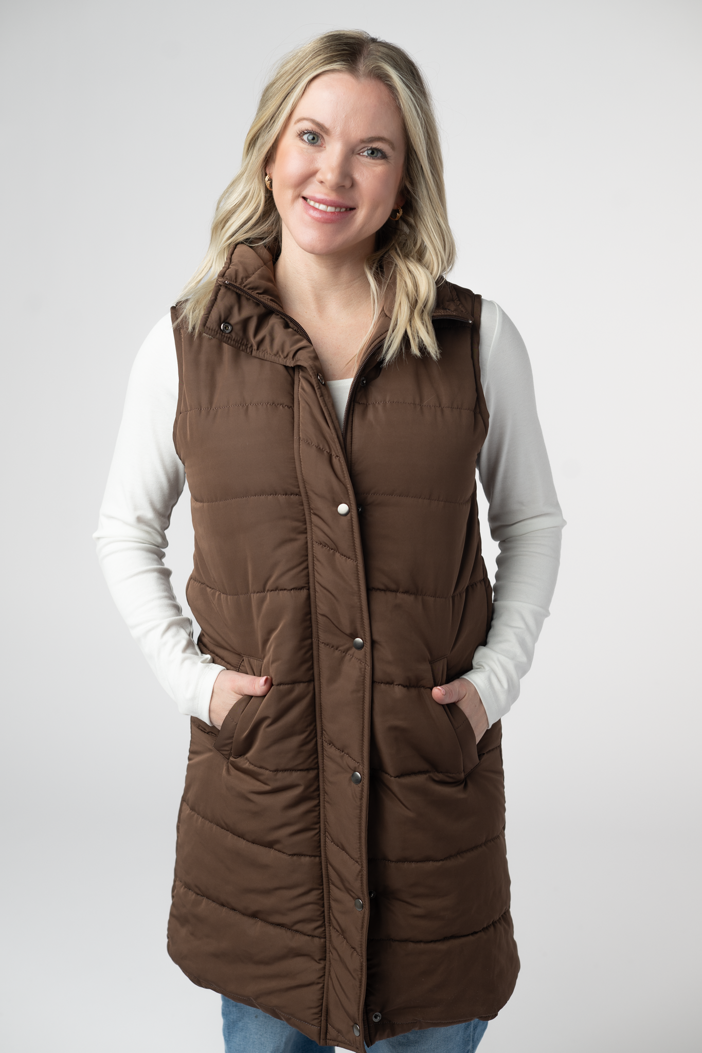 Michelle Mae Harlow Long Vest - Brown