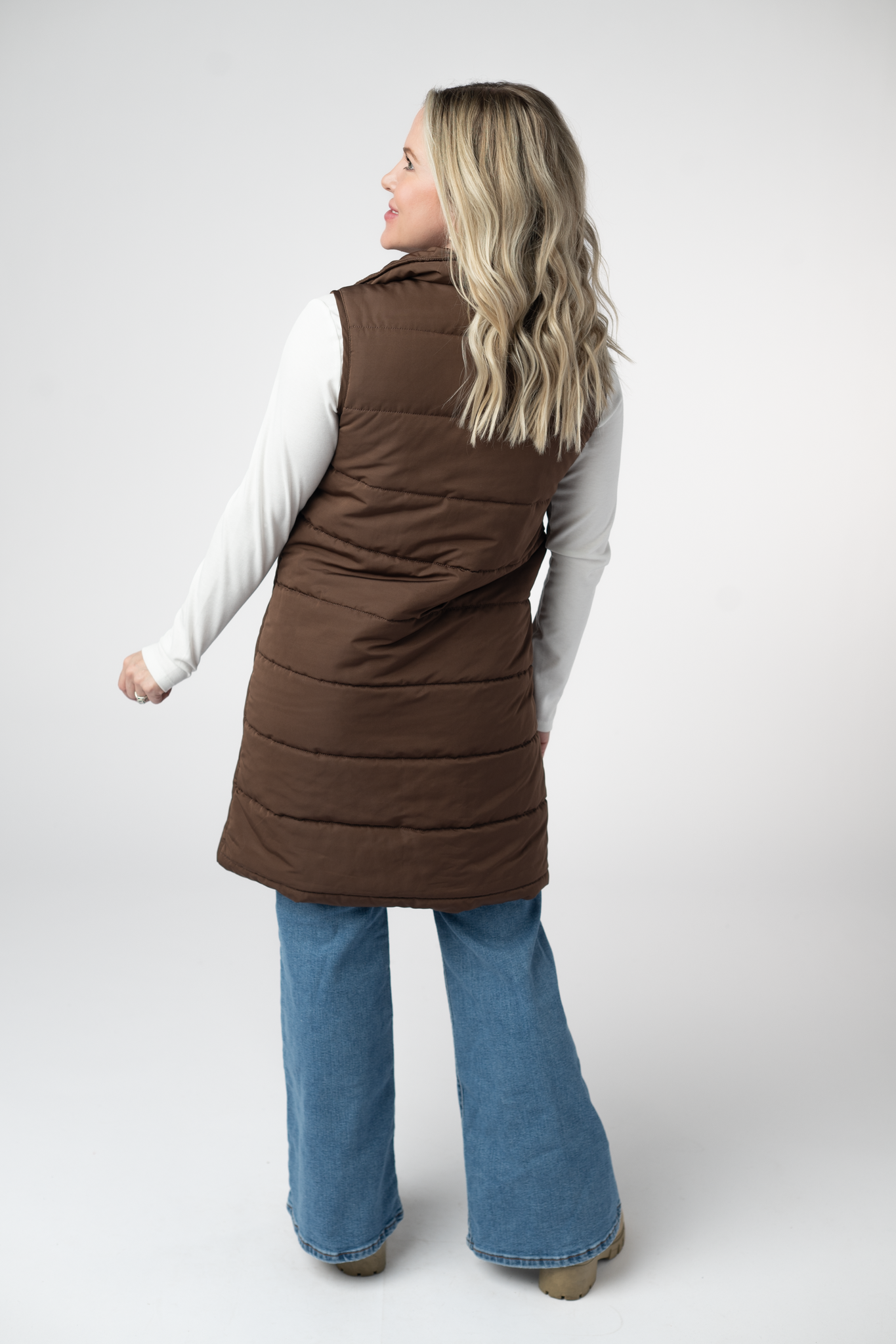Michelle Mae Harlow Long Vest - Brown